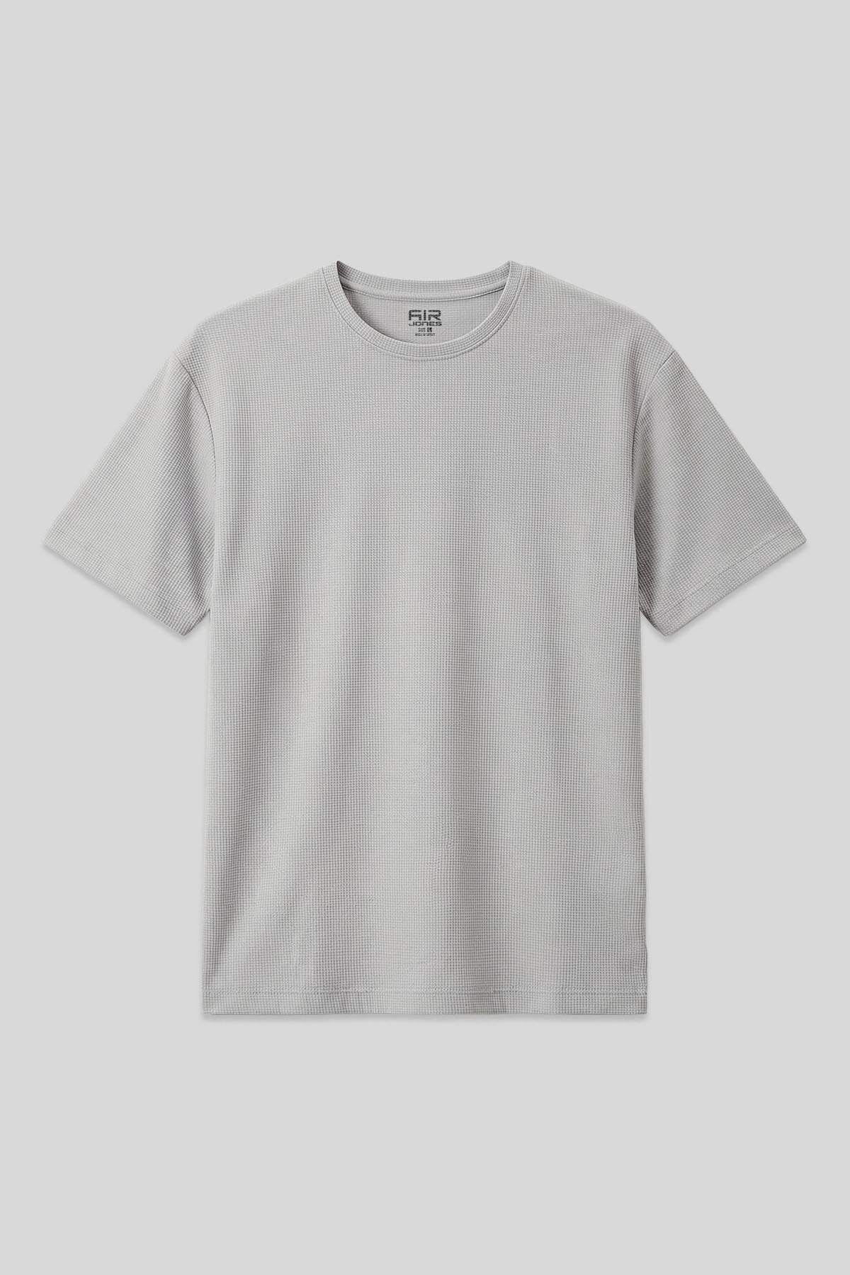 Image of Taş Waffle İnterlok Yüzeyi Dokulu Oversize Fit Basic Erkek T-Shirt - 88379