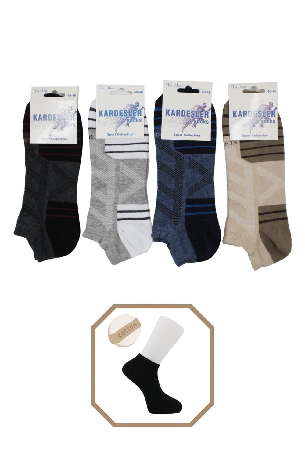 Image of Erkek Pamuklu Patik Çorap 4'Lü Paket
