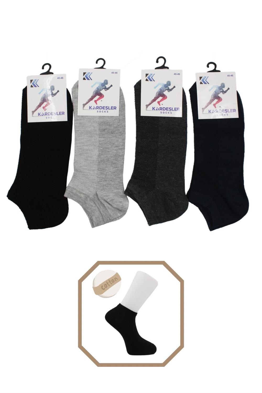 Image of Erkek Pamuklu Patik Çorap 4'Lü Paket