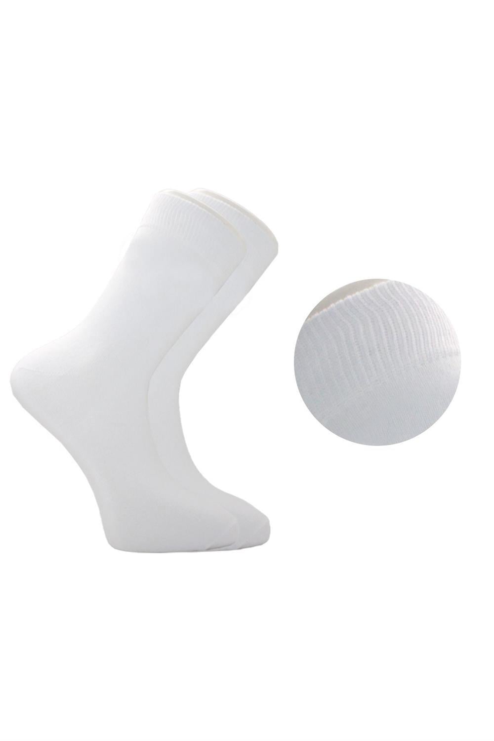 Image of Erkek Pamuklu Soket Uzun Çorap Beyaz 6'Lı Paket