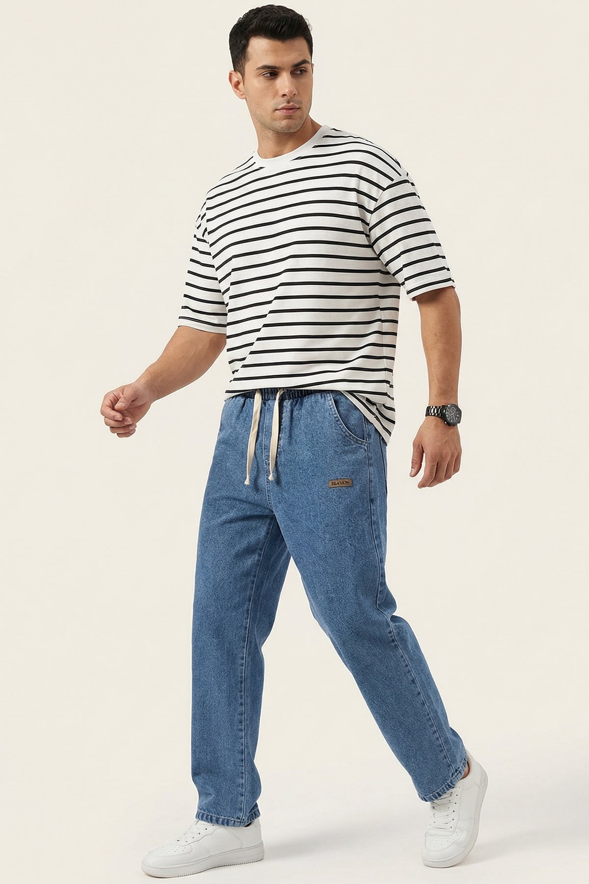 Image of Erkek Rahat Kesim Baggy Jean Pantolon 30073 - Lacivert