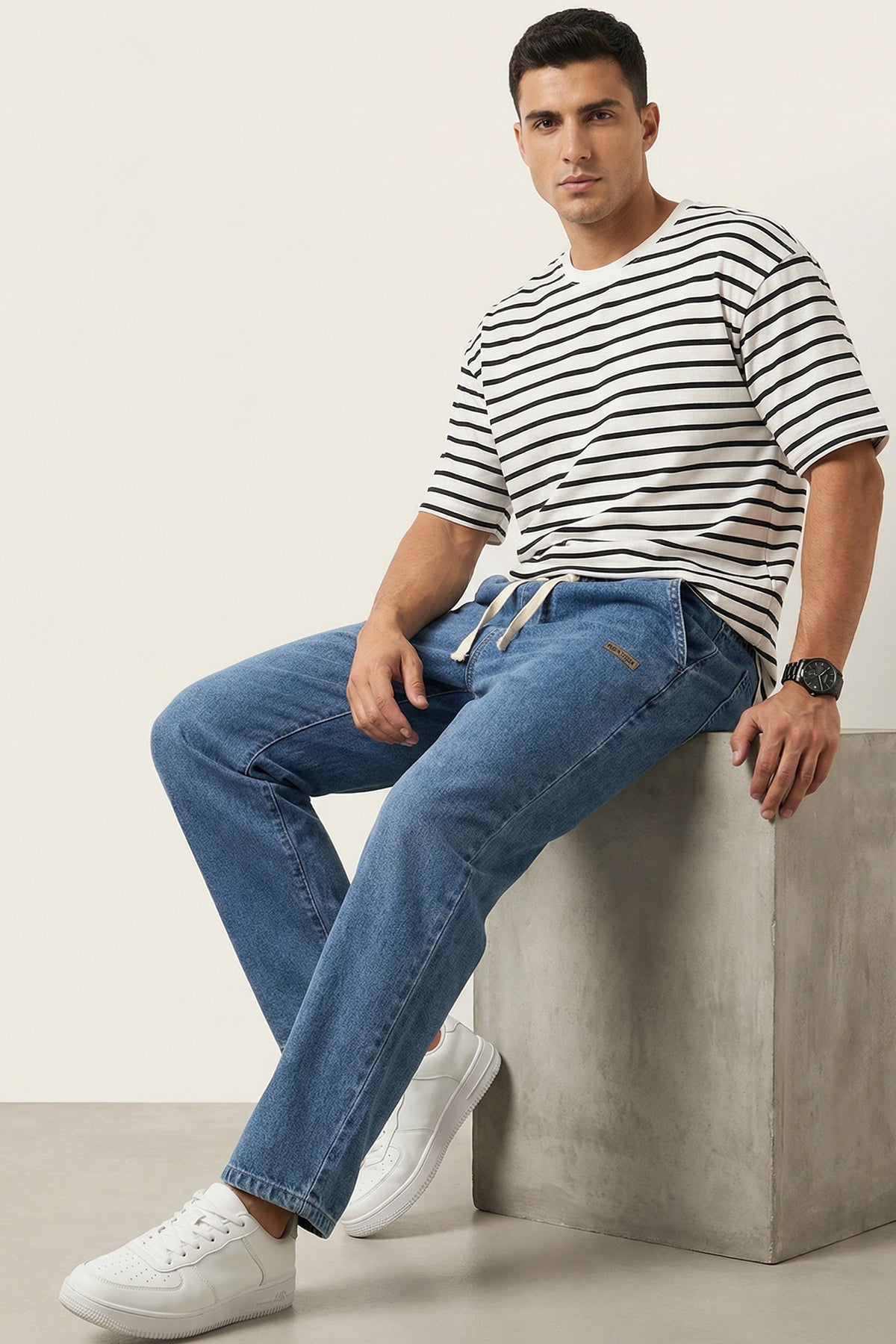 Image of Erkek Rahat Kesim Baggy Jean Pantolon 30073 - Lacivert
