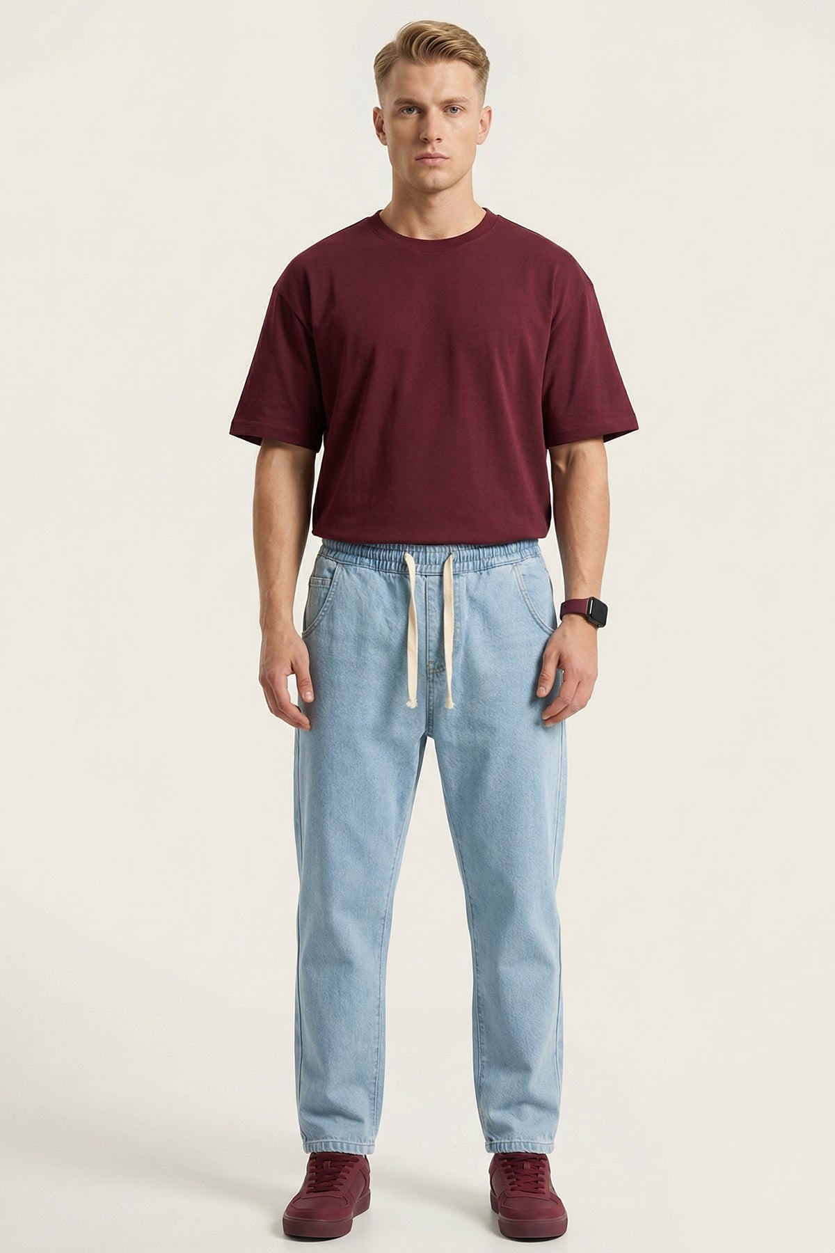 Image of Erkek Rahat Kesim Baggy Jean Pantolon 30073 - Mavi