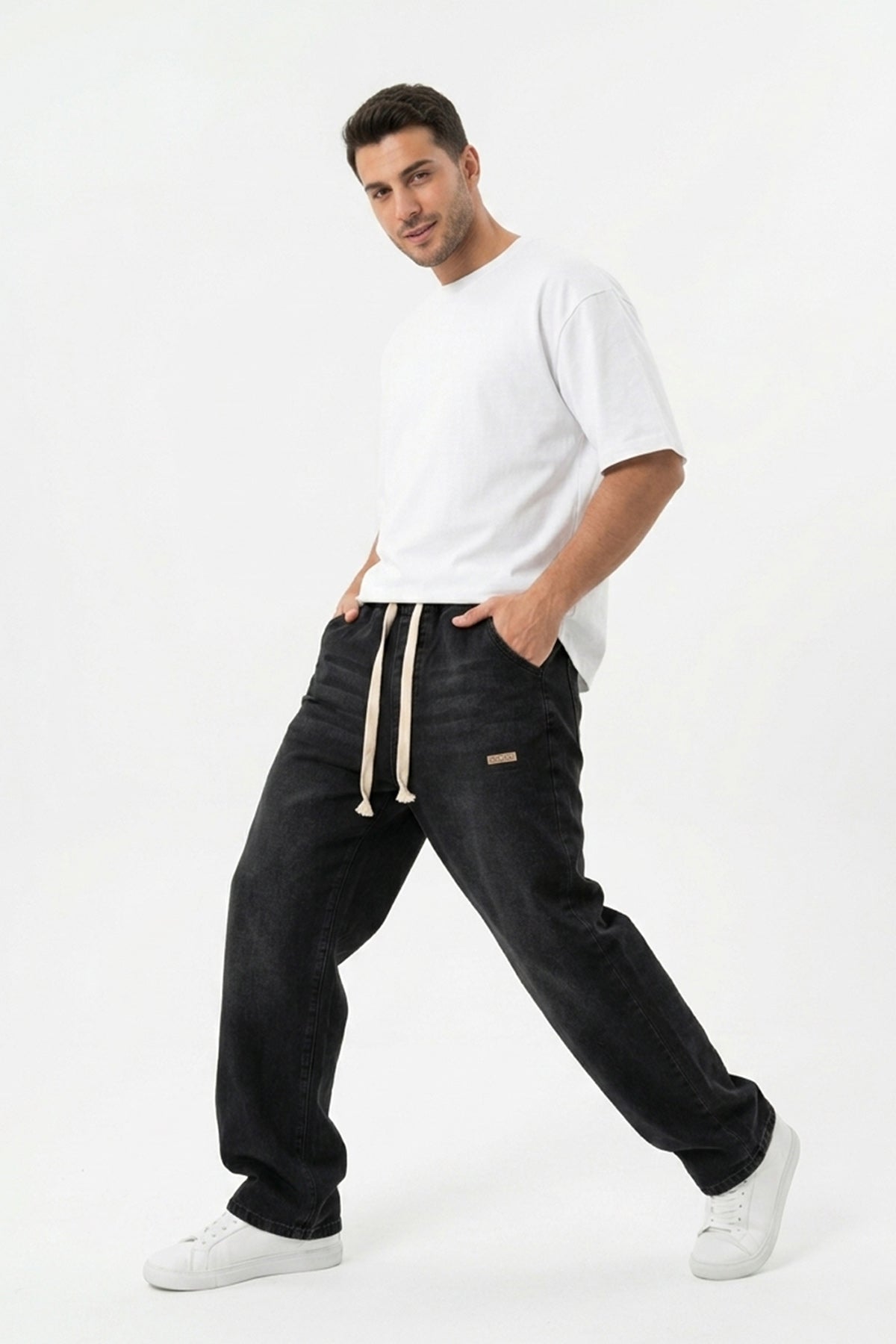 Image of Erkek Rahat Kesim Baggy Jean Pantolon 30073 - Siyah