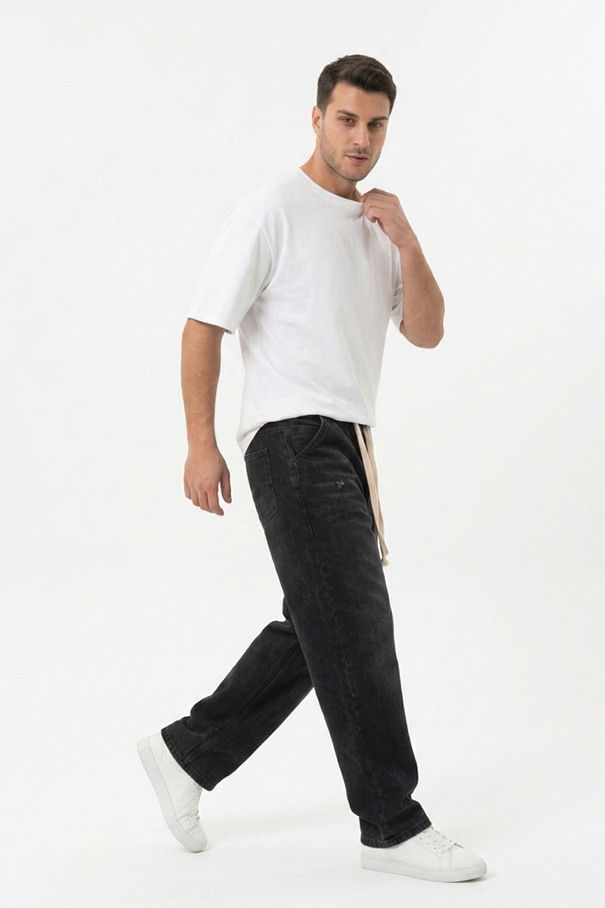 Image of Erkek Rahat Kesim Baggy Jean Pantolon 30073 - Siyah