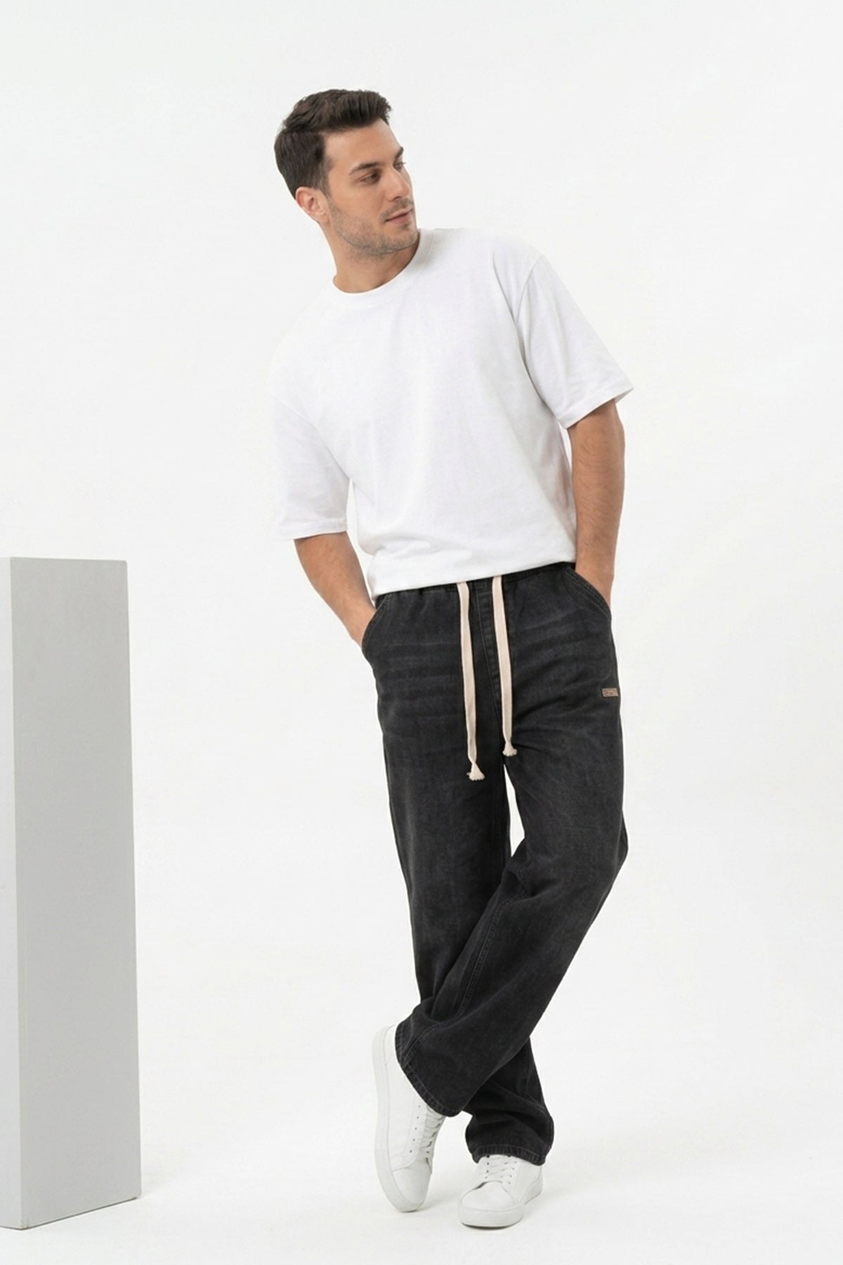 Image of Erkek Rahat Kesim Baggy Jean Pantolon 30073 - Siyah