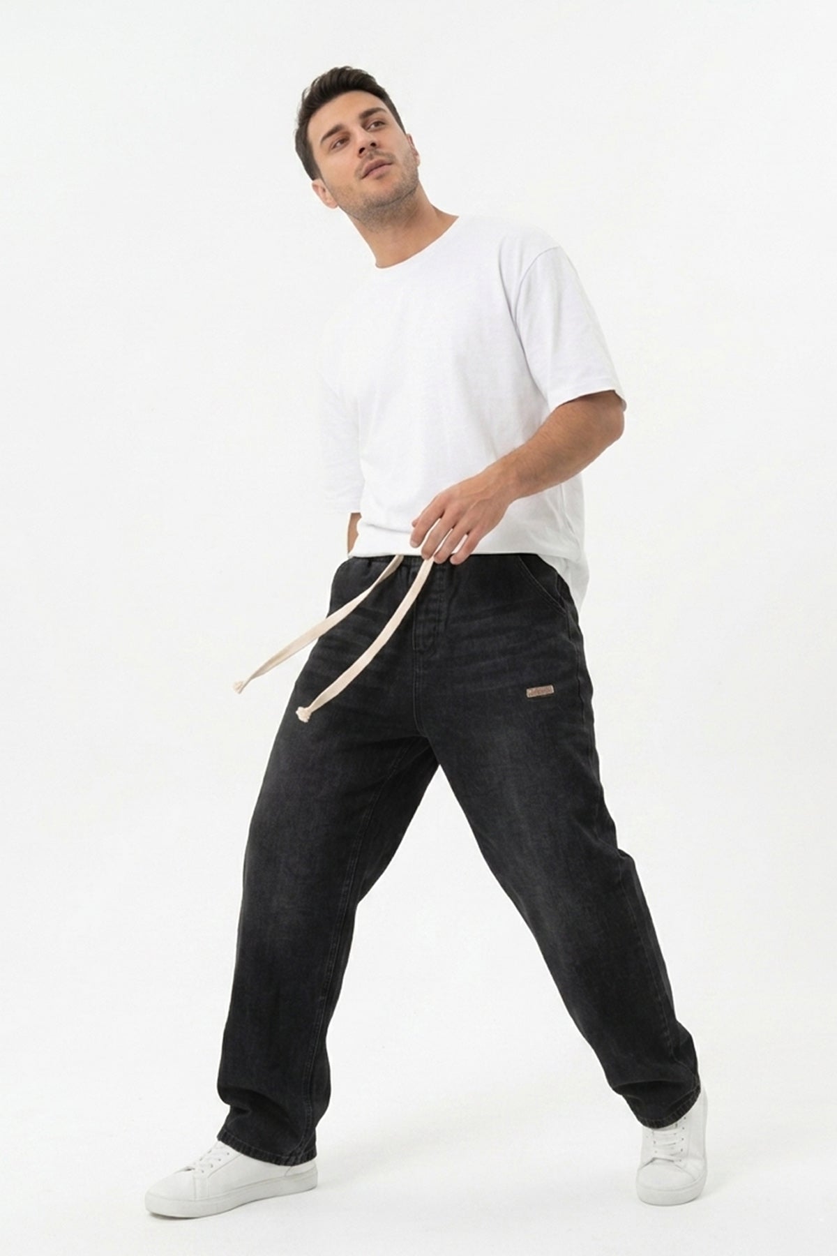 Image of Erkek Rahat Kesim Baggy Jean Pantolon 30073 - Siyah
