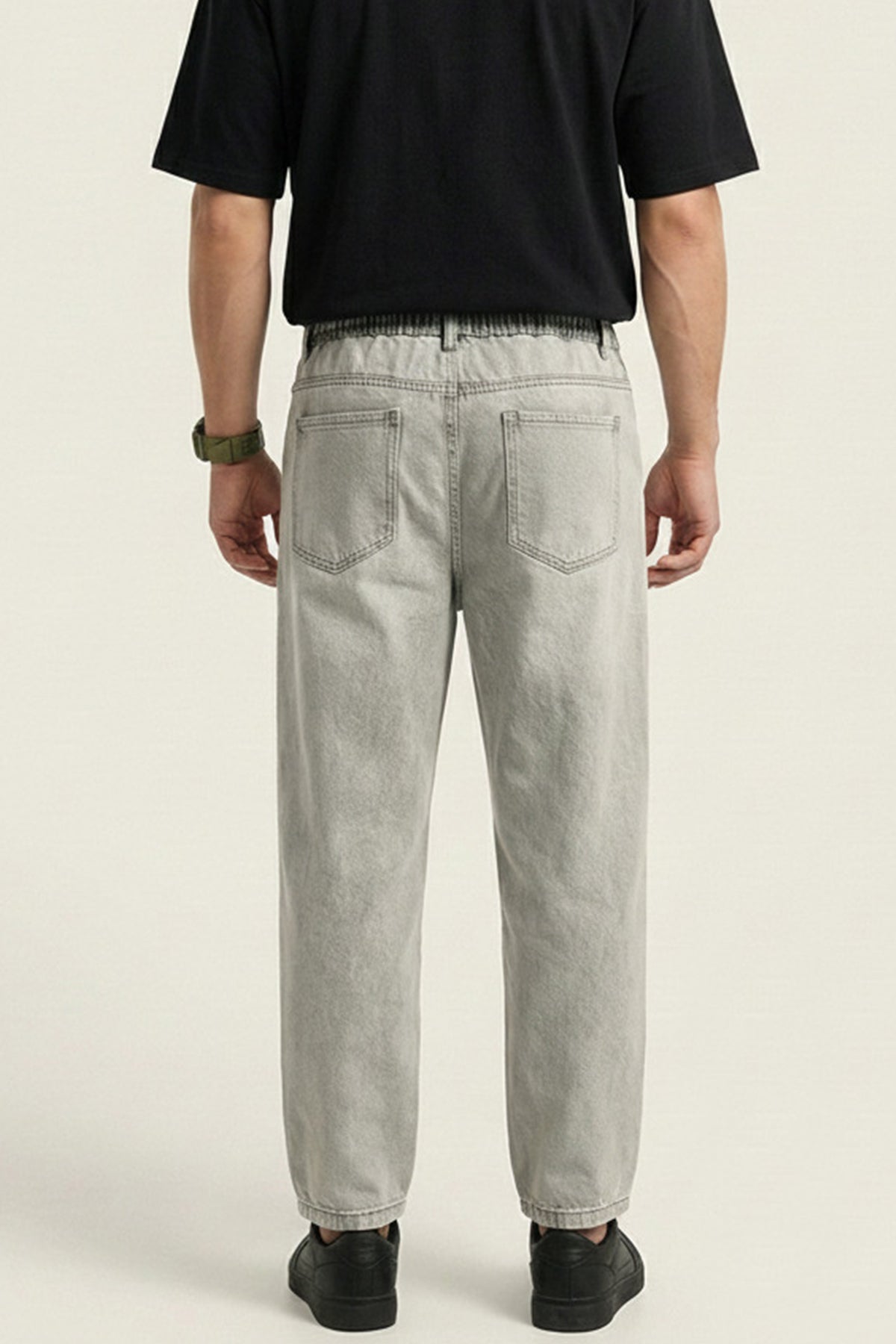 Image of Erkek Rahat Kesim Baggy Jean Pantolon 30073 - Taş