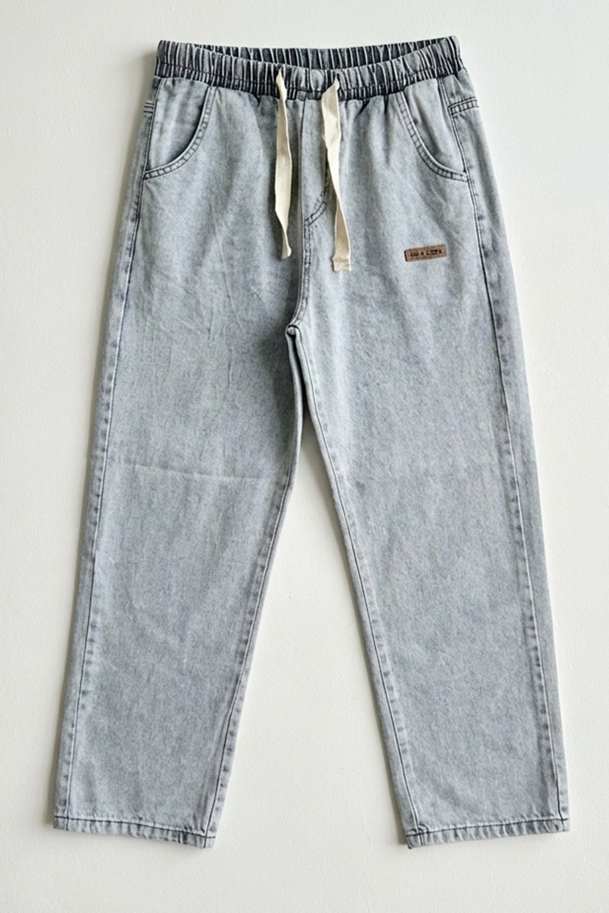 Image of Erkek Rahat Kesim Baggy Jean Pantolon 30073 - Taş