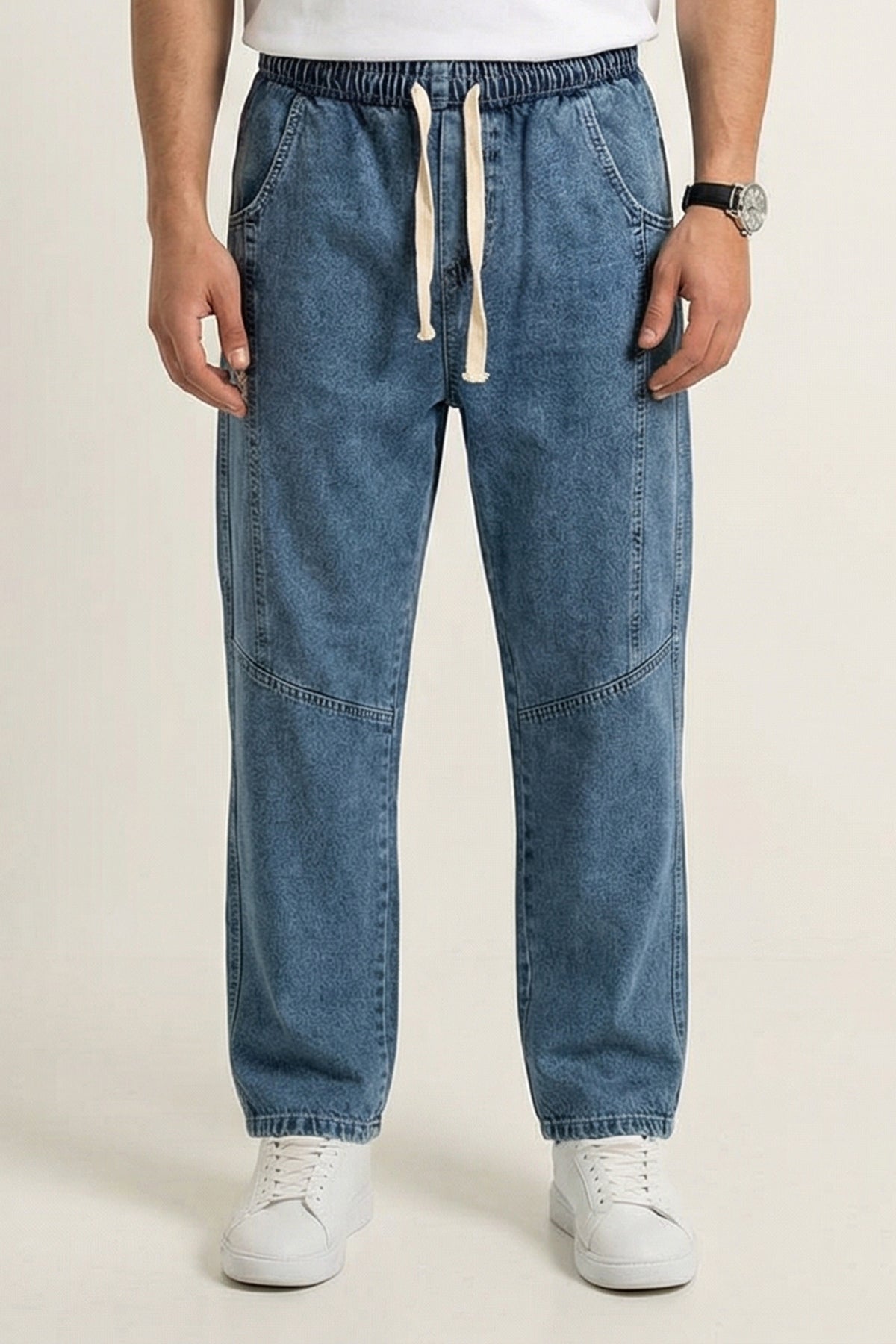 Image of Erkek Rahat Kesim Baggy Jean Pantolon 30074 - İndigo
