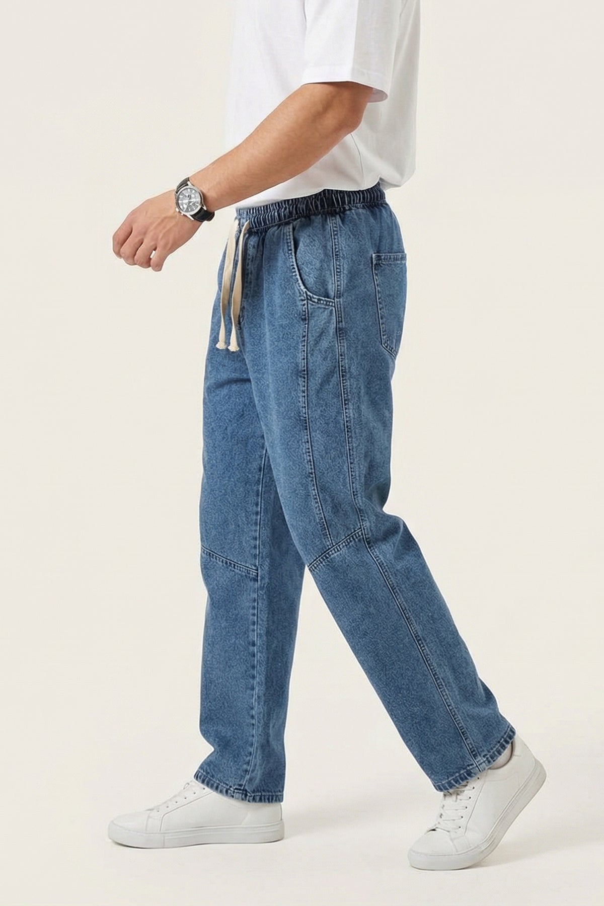 Image of Erkek Rahat Kesim Baggy Jean Pantolon 30074 - İndigo