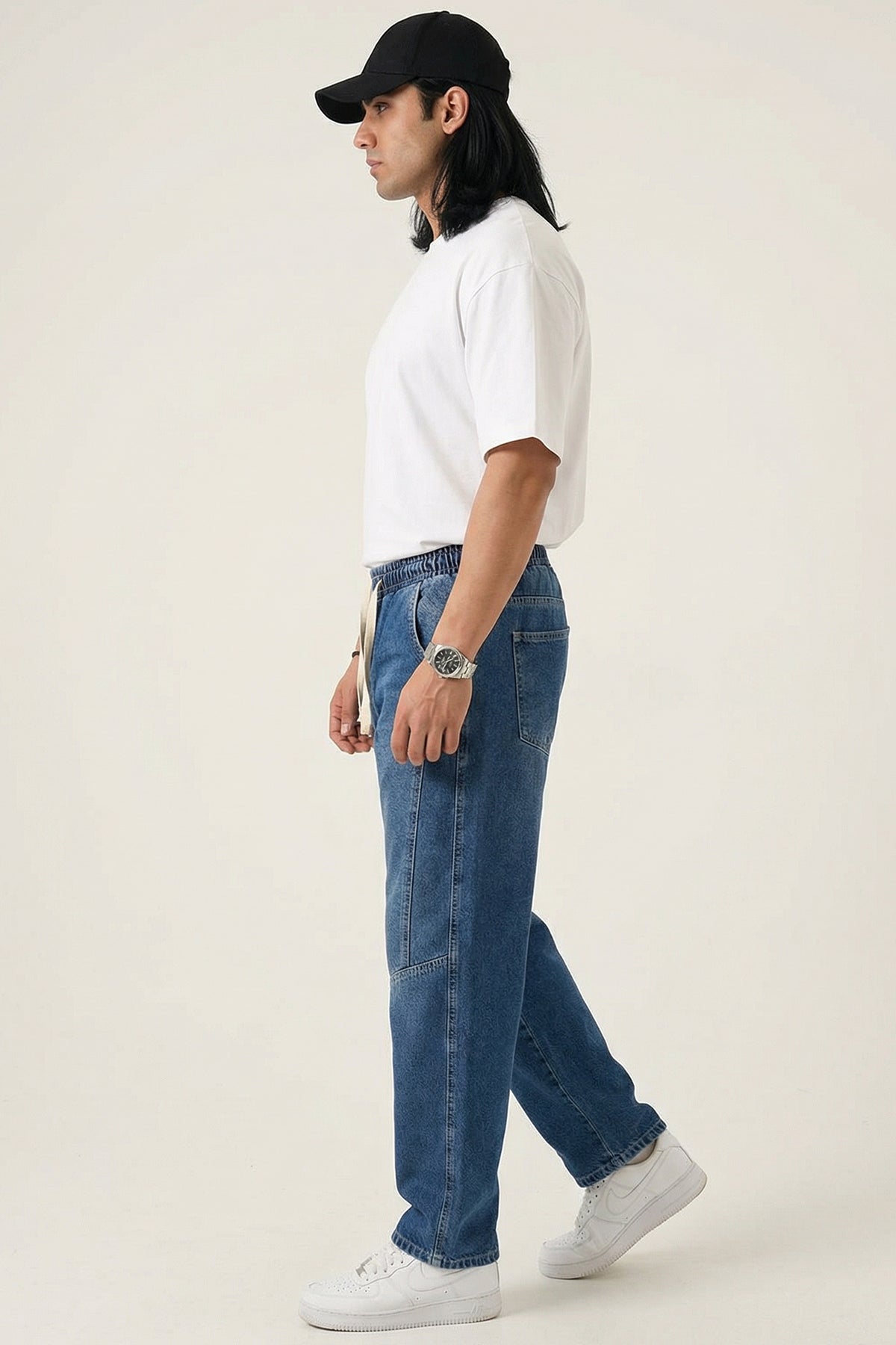 Image of Erkek Rahat Kesim Baggy Jean Pantolon 30074 - Lacivert