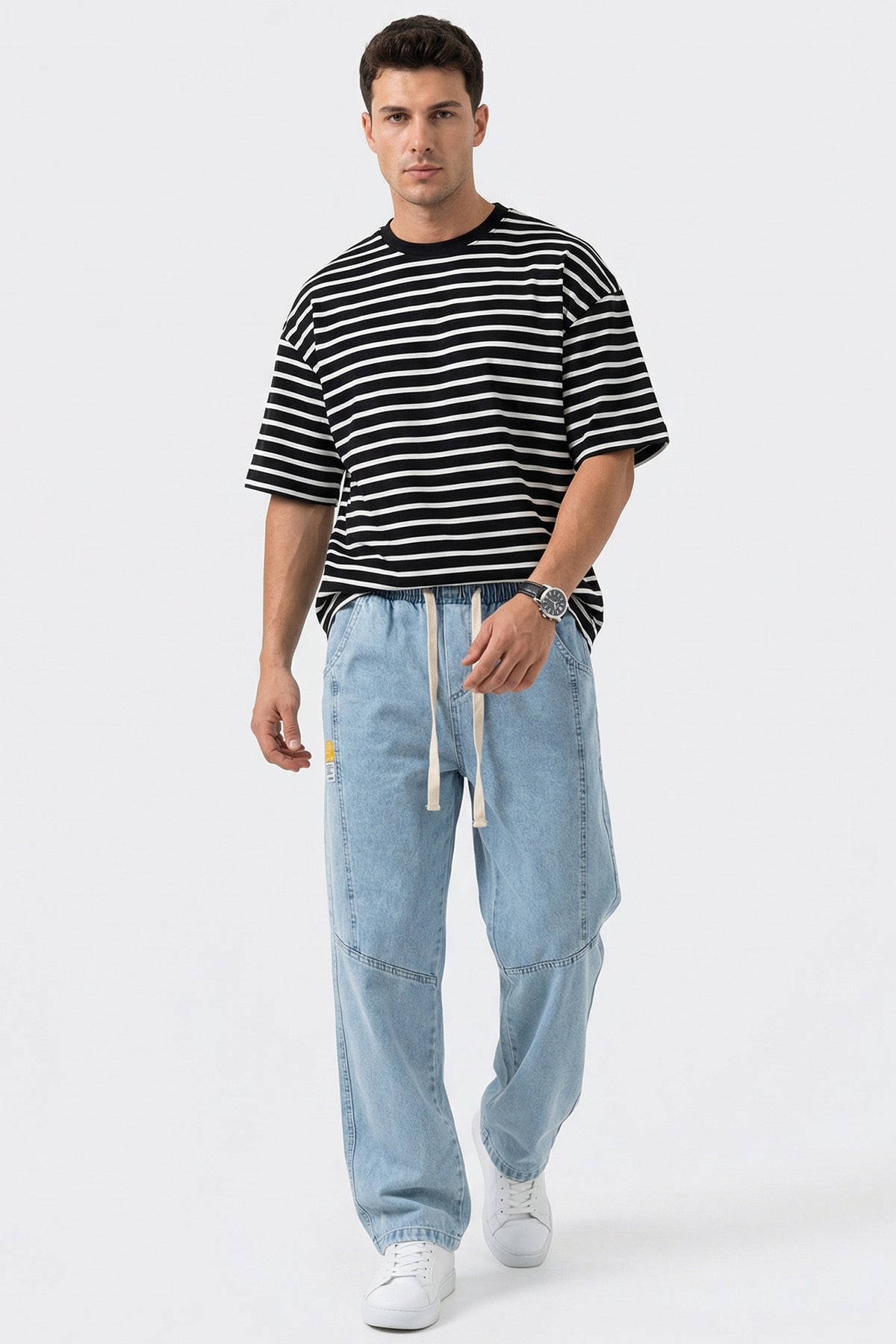 Image of Erkek Rahat Kesim Baggy Jean Pantolon 30074 - Mavi