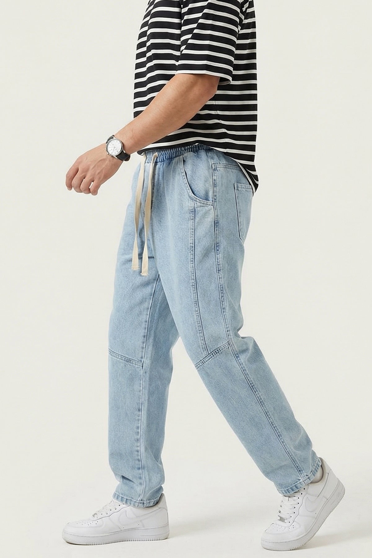 Image of Erkek Rahat Kesim Baggy Jean Pantolon 30074 - Mavi