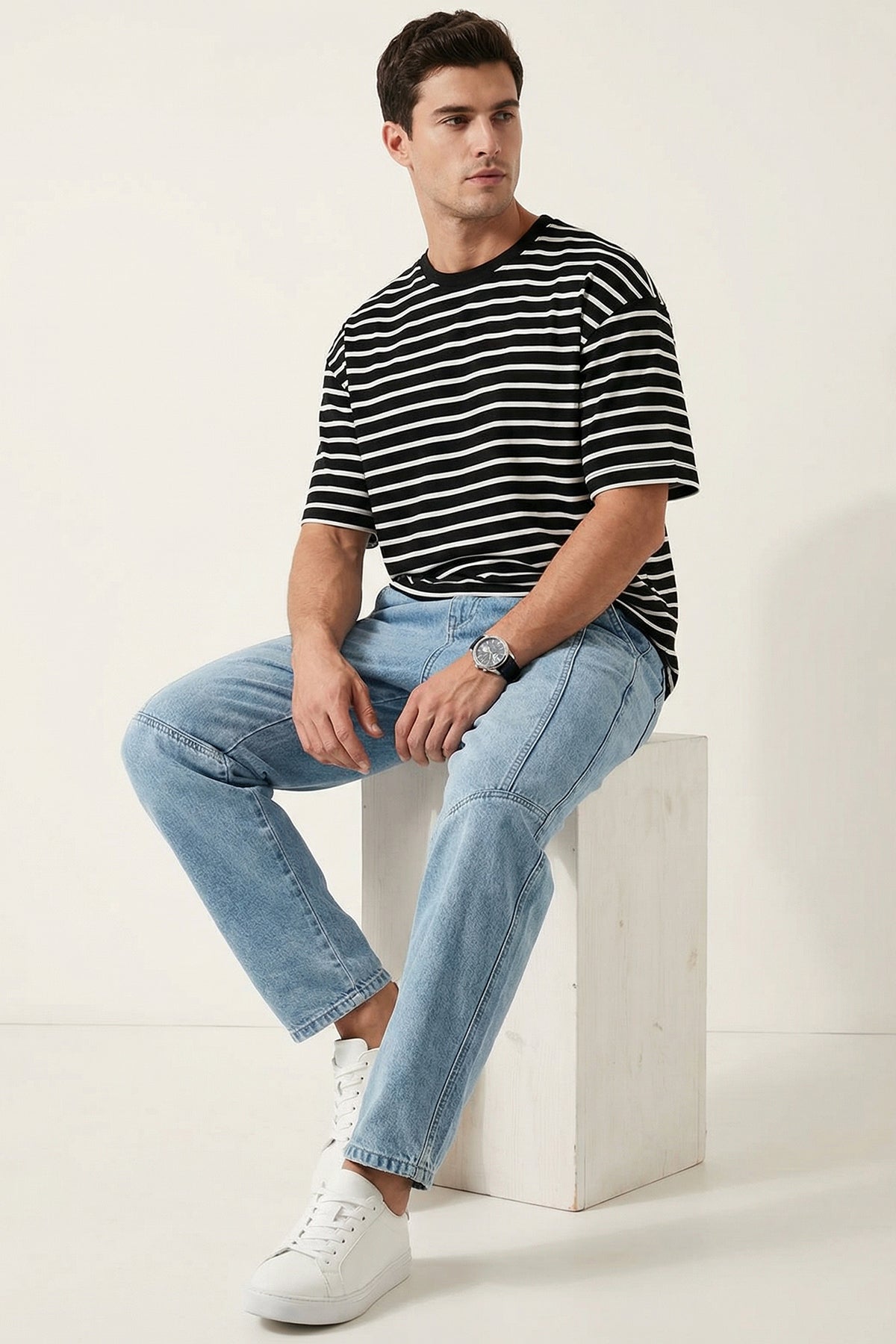 Image of Erkek Rahat Kesim Baggy Jean Pantolon 30074 - Mavi