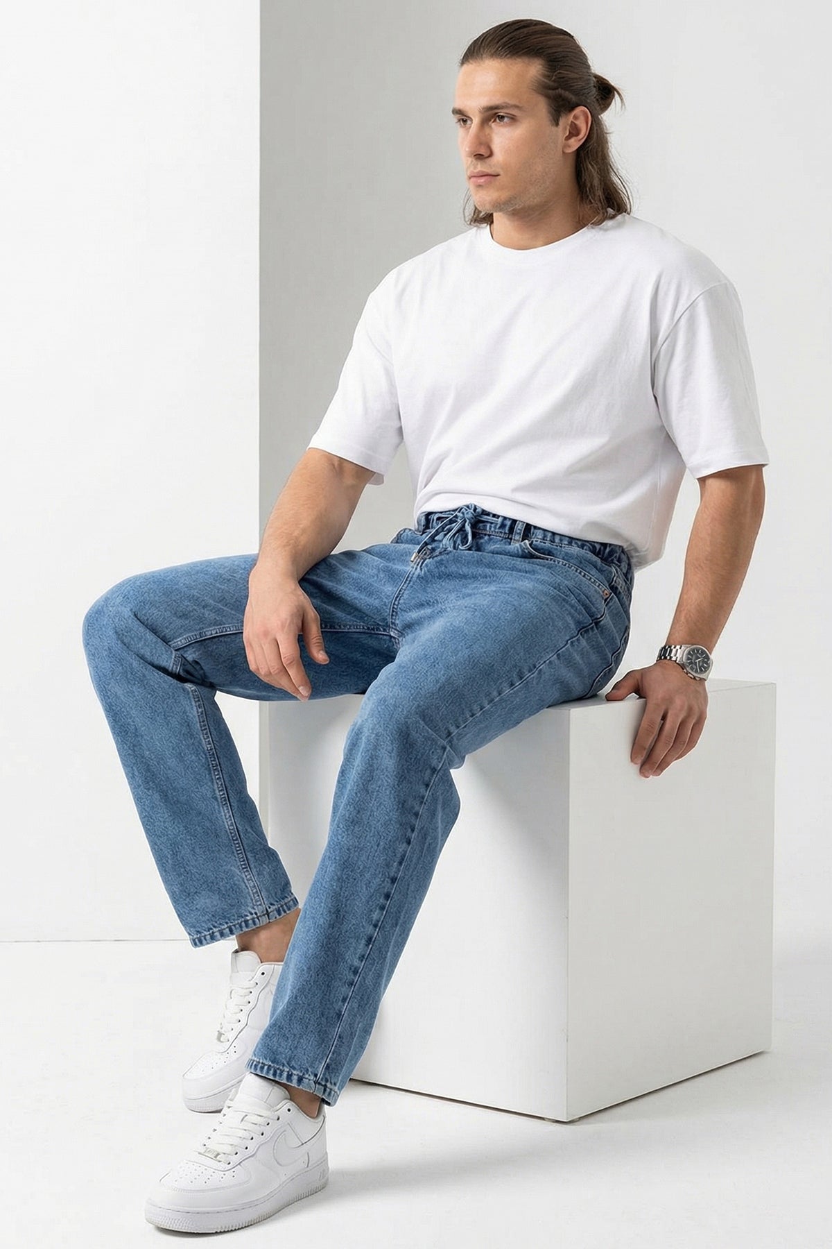 Image of Erkek Rahat Kesim Baggy Jean Pantolon 30075 - İndigo