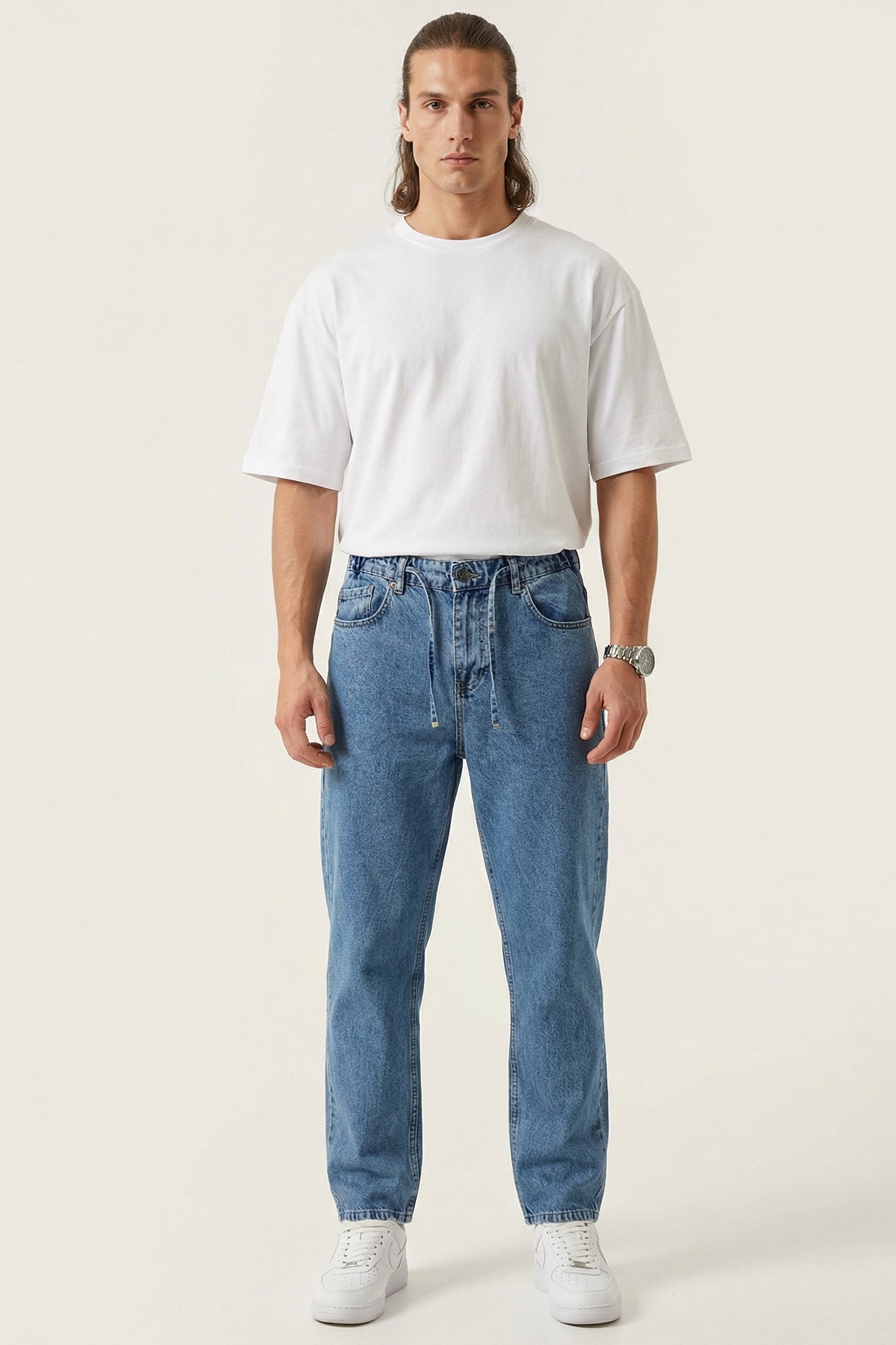 Image of Erkek Rahat Kesim Baggy Jean Pantolon 30075 - İndigo