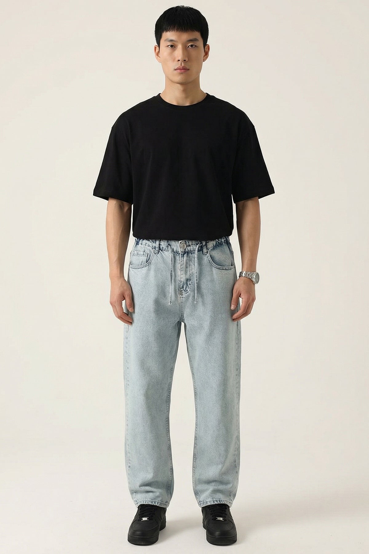 Image of Erkek Rahat Kesim Baggy Jean Pantolon 30075 - Mavi