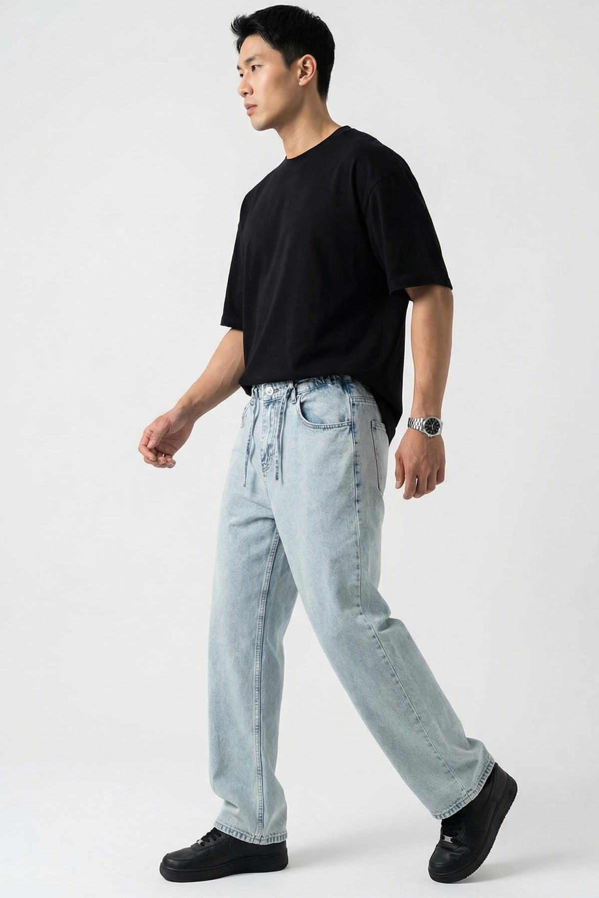 Image of Erkek Rahat Kesim Baggy Jean Pantolon 30075 - Mavi