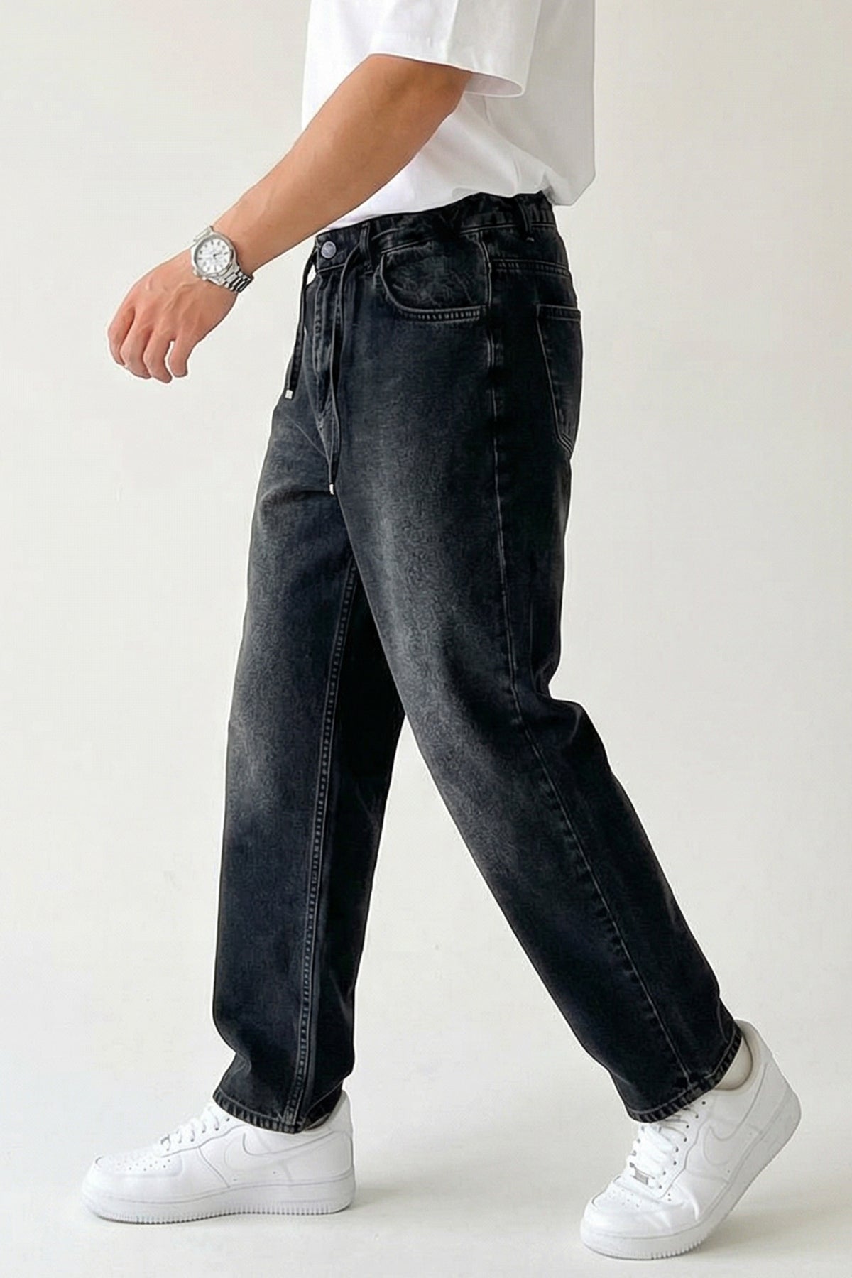 Image of Erkek Rahat Kesim Baggy Jean Pantolon 30075 - Siyah