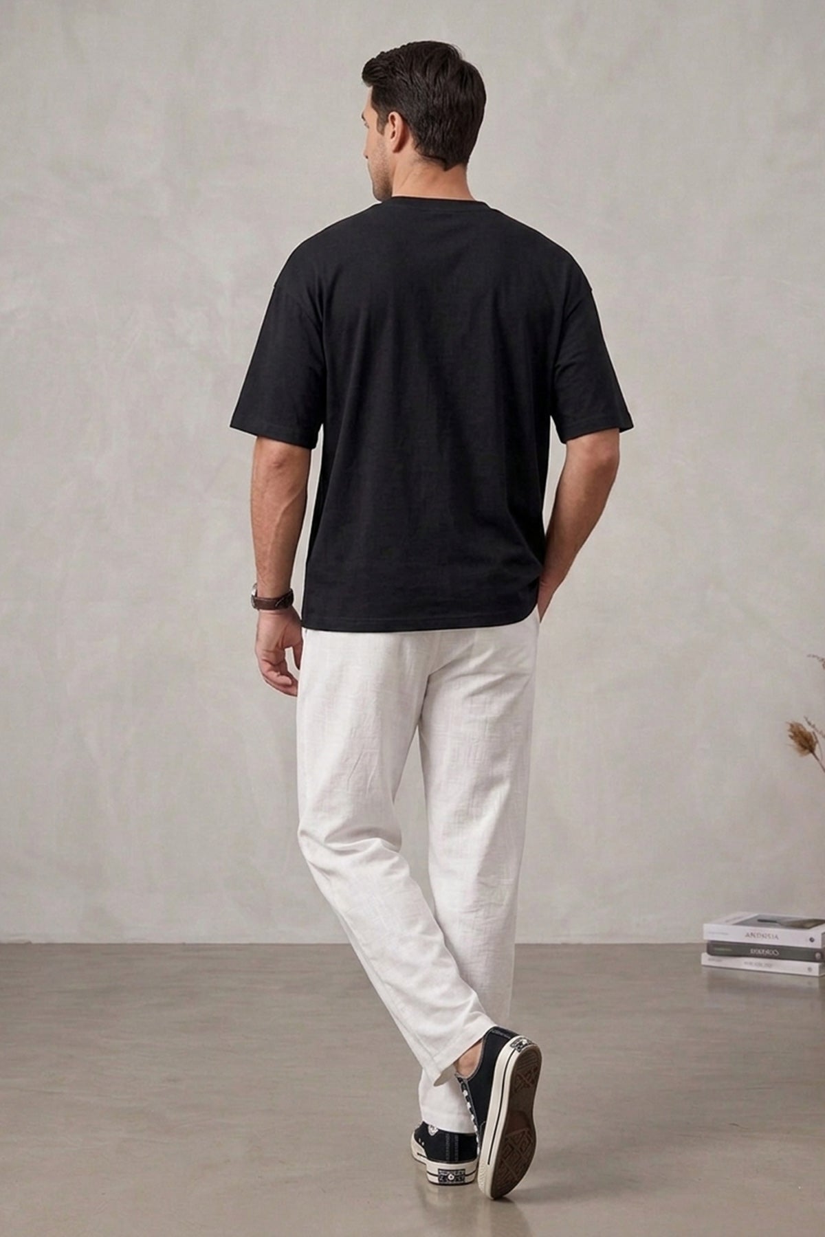 Image of Erkek Rahat Keten Pantolon 30118 - Beyaz