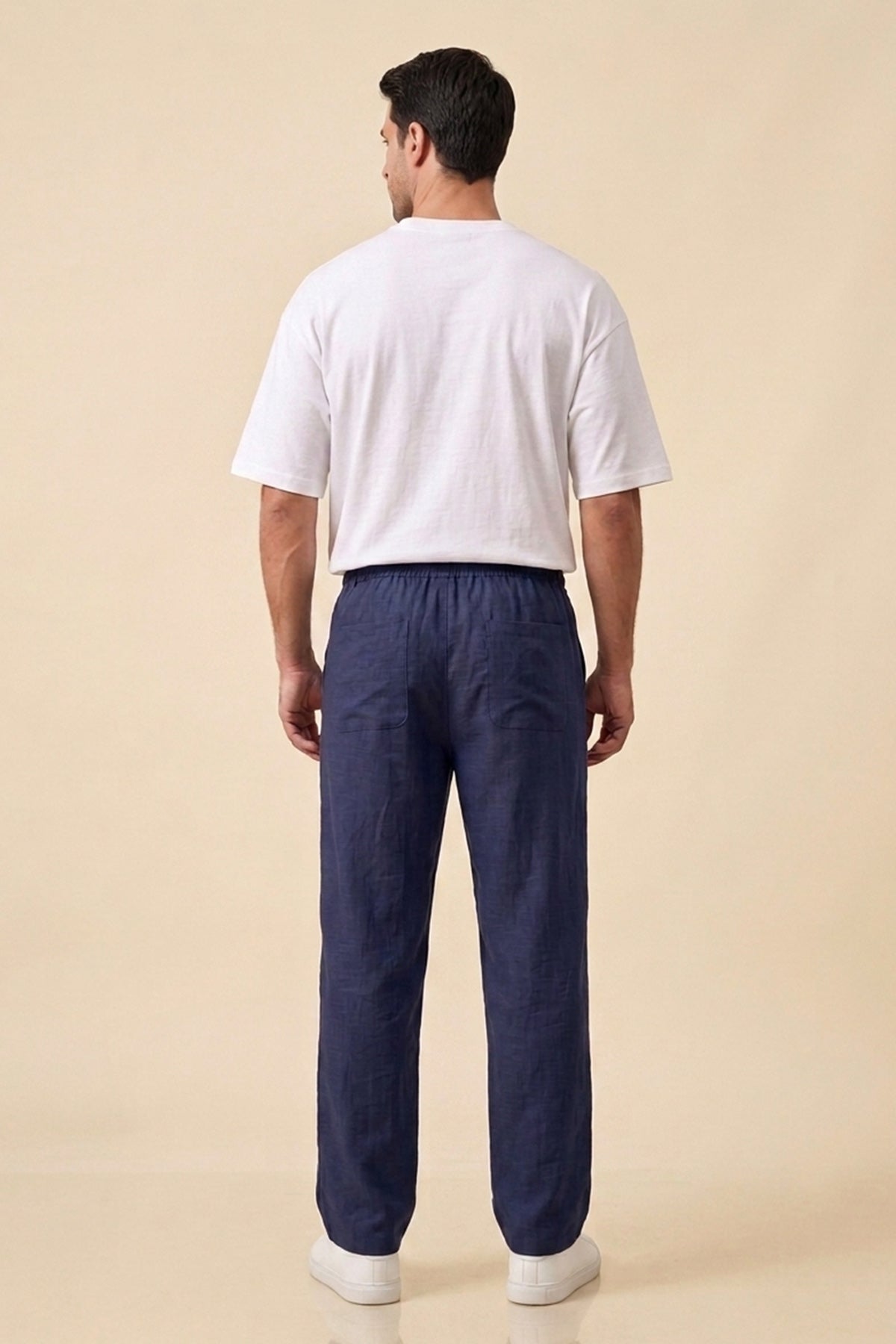 Image of Erkek Rahat Keten Pantolon 30118 - Lacivert