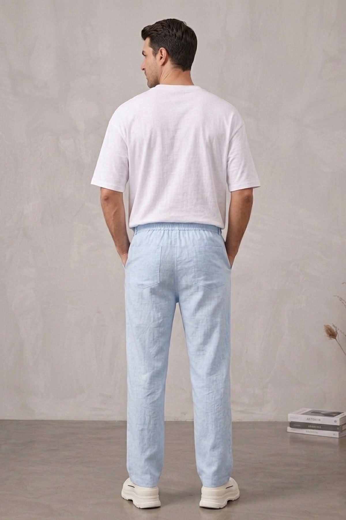 Image of Erkek Rahat Keten Pantolon 30118 - Mavi