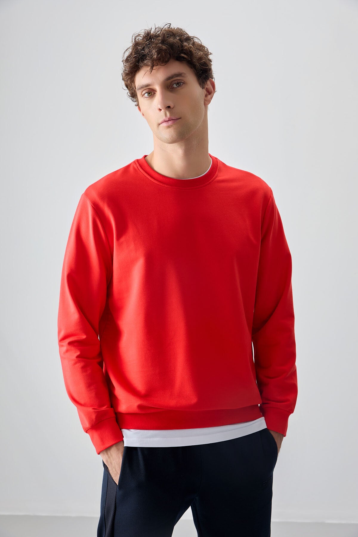 Image of Fiesta Pamuk Yumuşak Dokulu Standart Fit Basic Erkek Sweatshirt - 88363