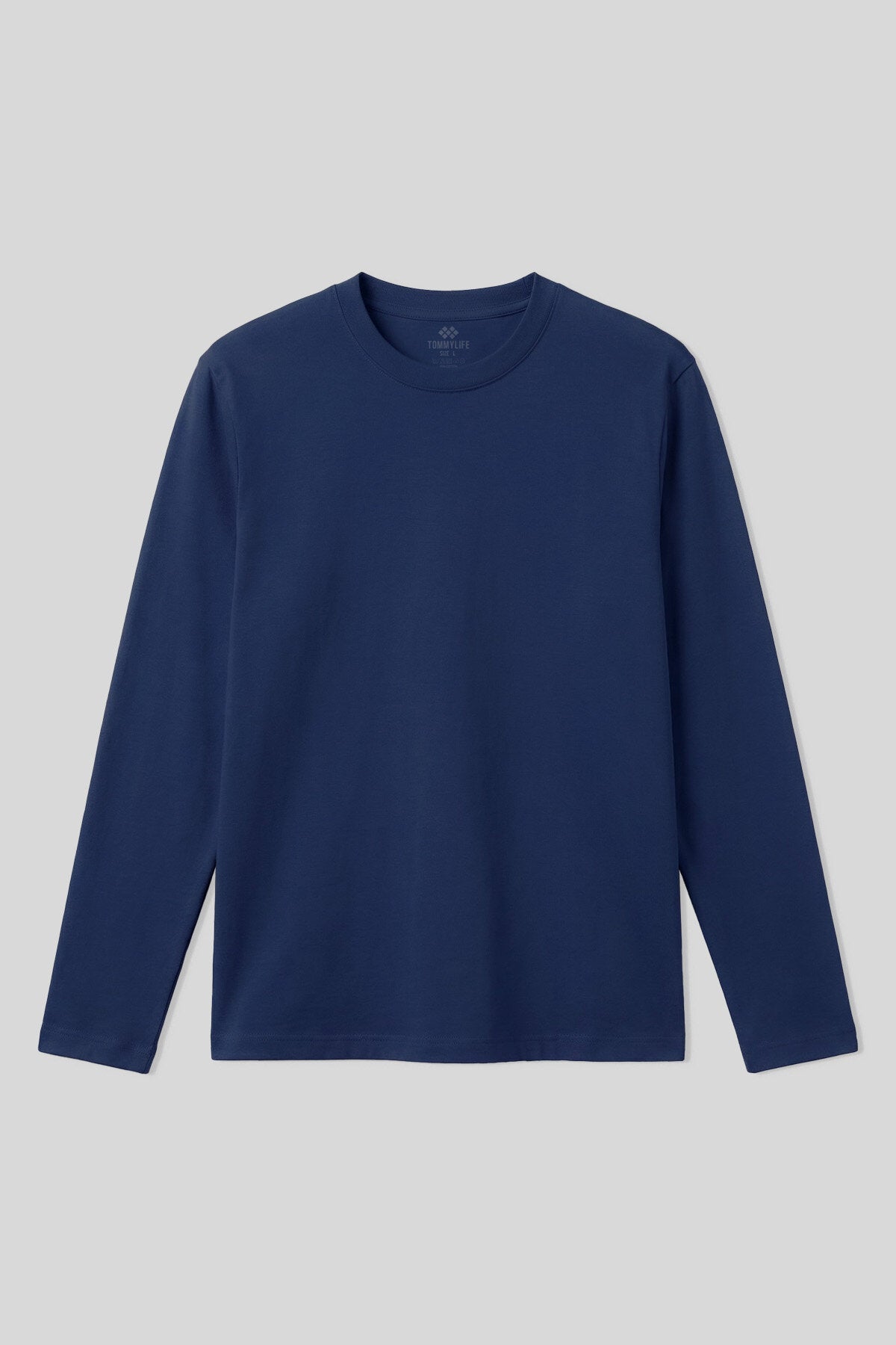 Image of Tricou bărbătesc Indigo Standard Fit Basic cu guler rotund și mânecă lungă, slim - 87997
