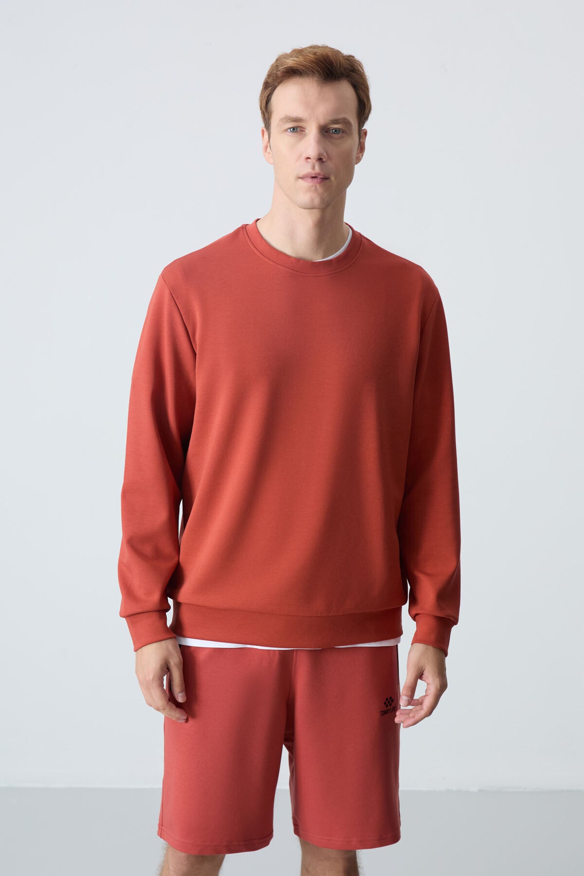 Image of Kiremit Basic O Yaka Rahat Form Erkek Sweatshirt - 88053