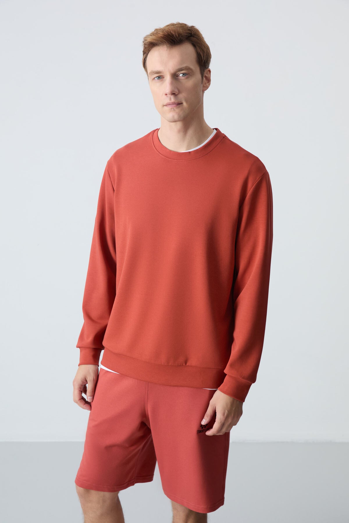 Image of Kiremit Basic O Yaka Rahat Form Erkek Sweatshirt - 88053
