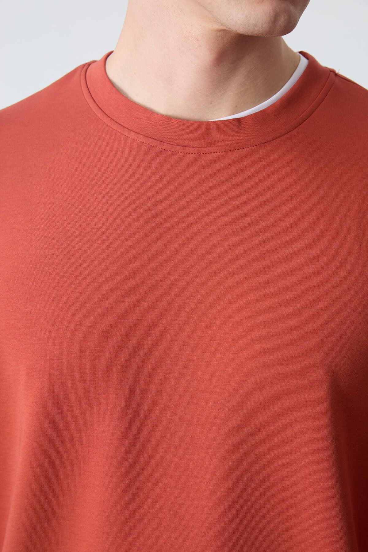Image of Kiremit Basic O Yaka Rahat Form Erkek Sweatshirt - 88053