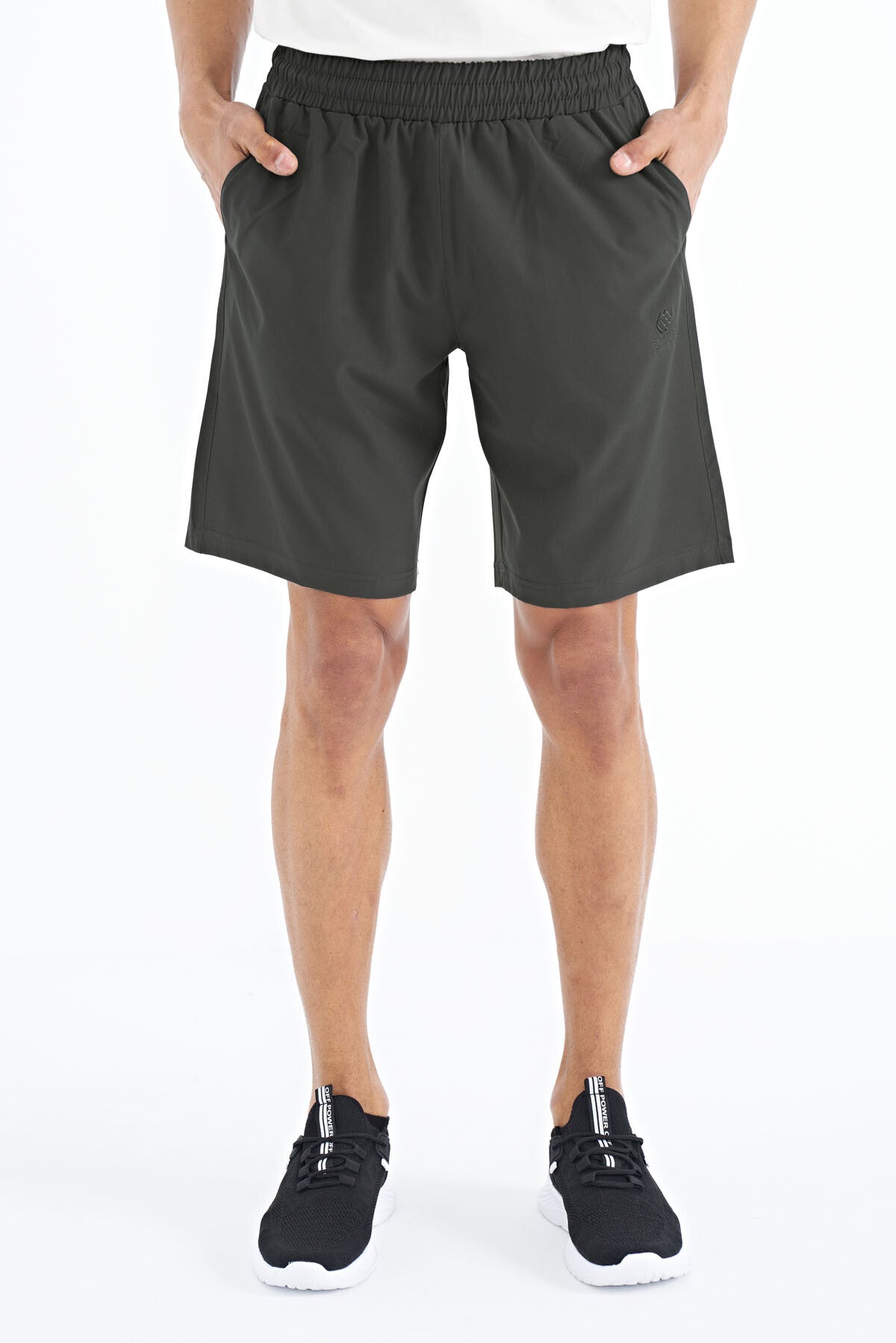 Image of Haki Yan Cep Detaylı Lastikli Erkek Şort - 81238