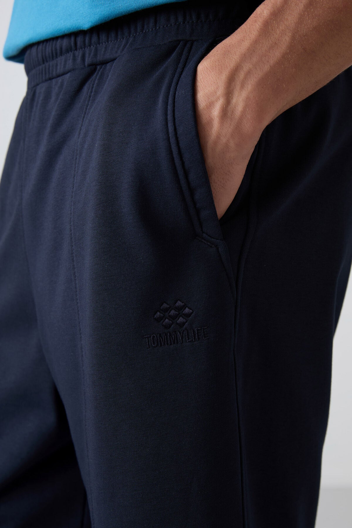 Image of Lacivert Pamuklu Kalın Yumuşak Dokulu Comfort Fit Basic Erkek Şort - 81261