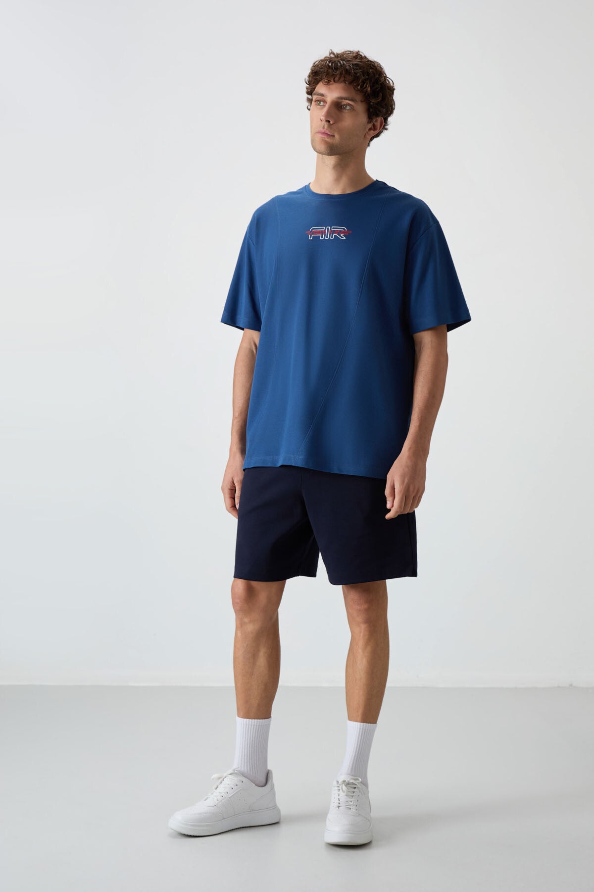 Image of Lacivert Pamuklu Kalın Yumuşak Dokulu Comfort Fit Basic Erkek Şort - 81274