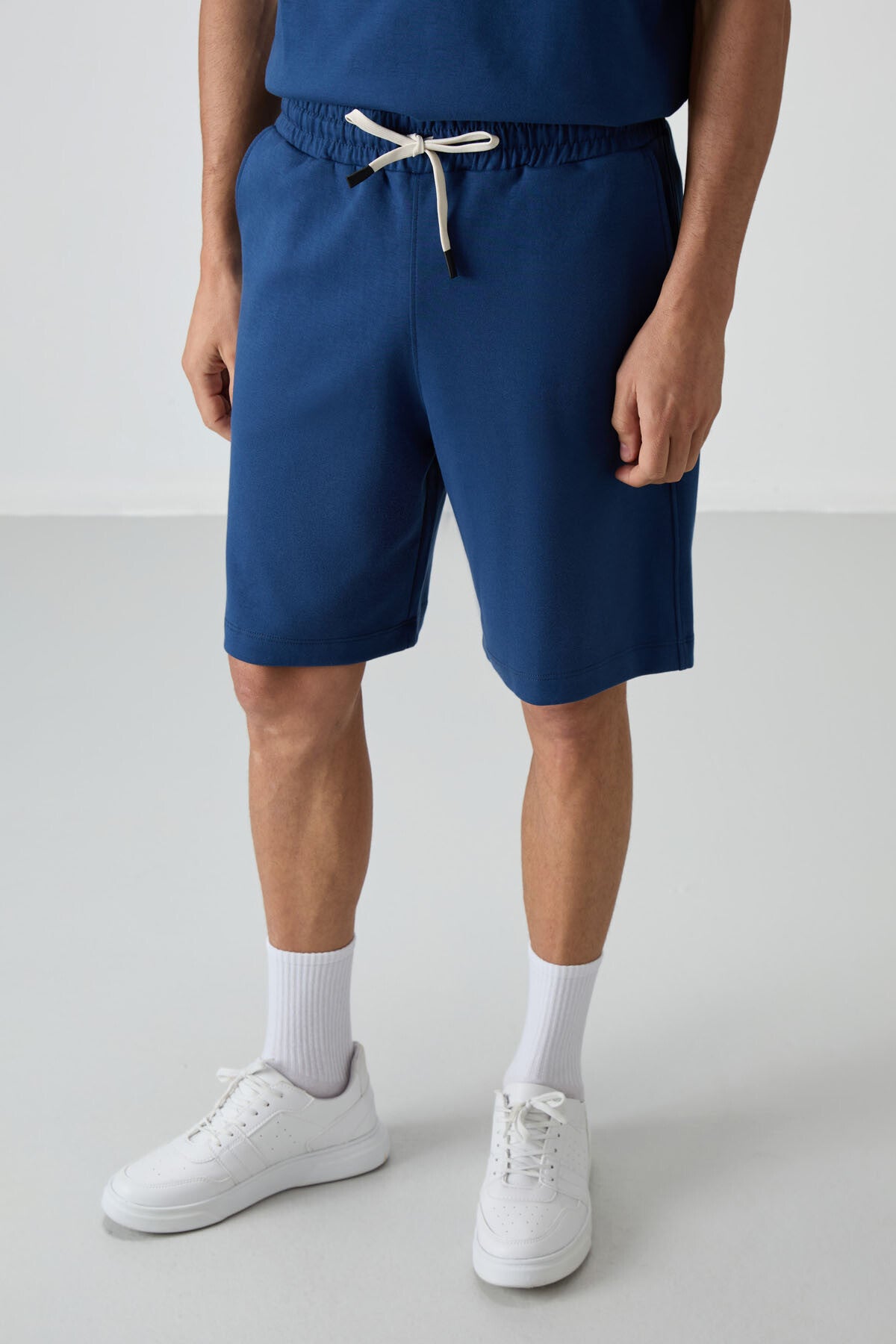 Image of Parlament Pamuklu Kalın Yumuşak Dokulu Oversize Fit Basic Erkek Şort Takım - 85249