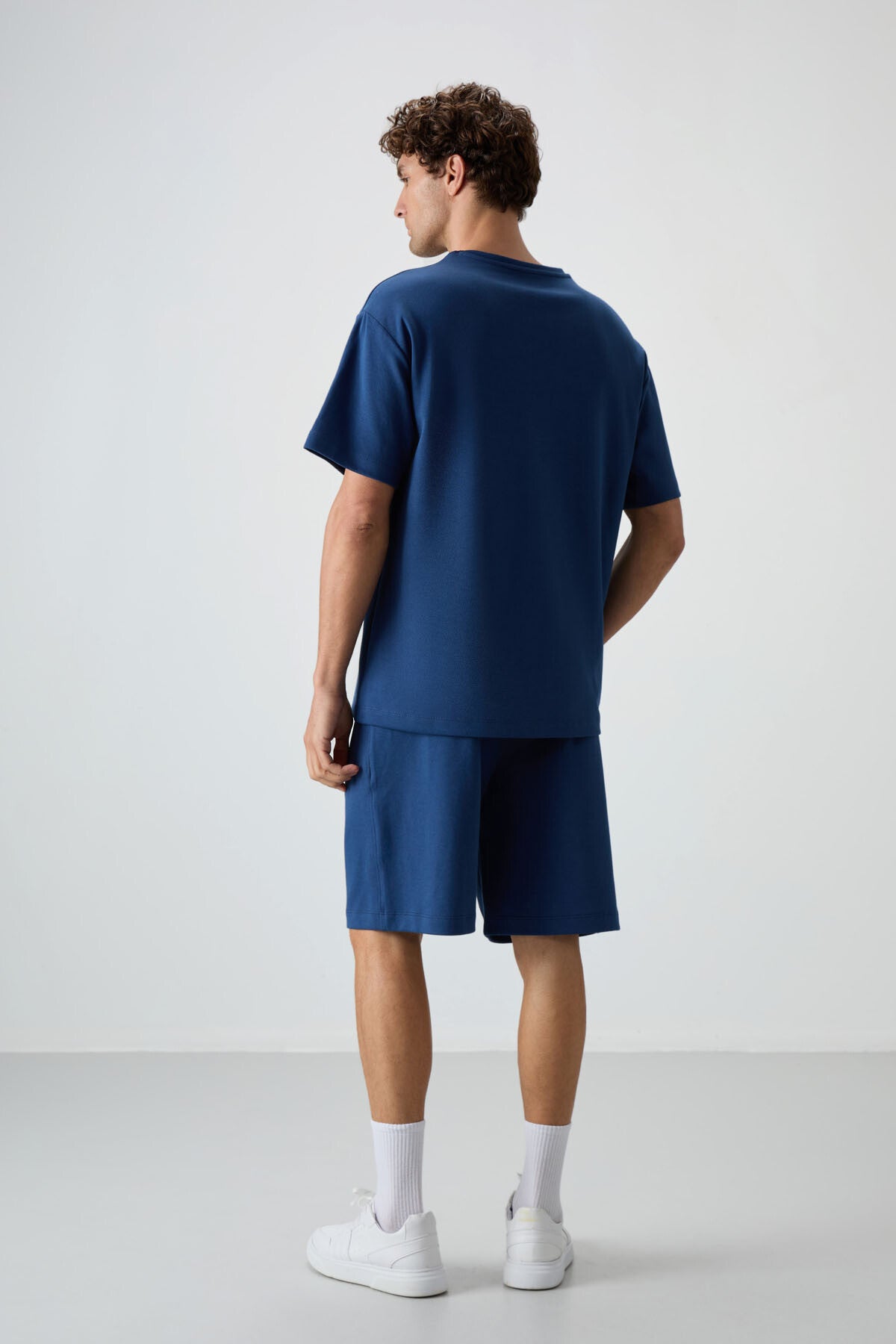 Image of Parlament Pamuklu Kalın Yumuşak Dokulu Oversize Fit Basic Erkek Şort Takım - 85249