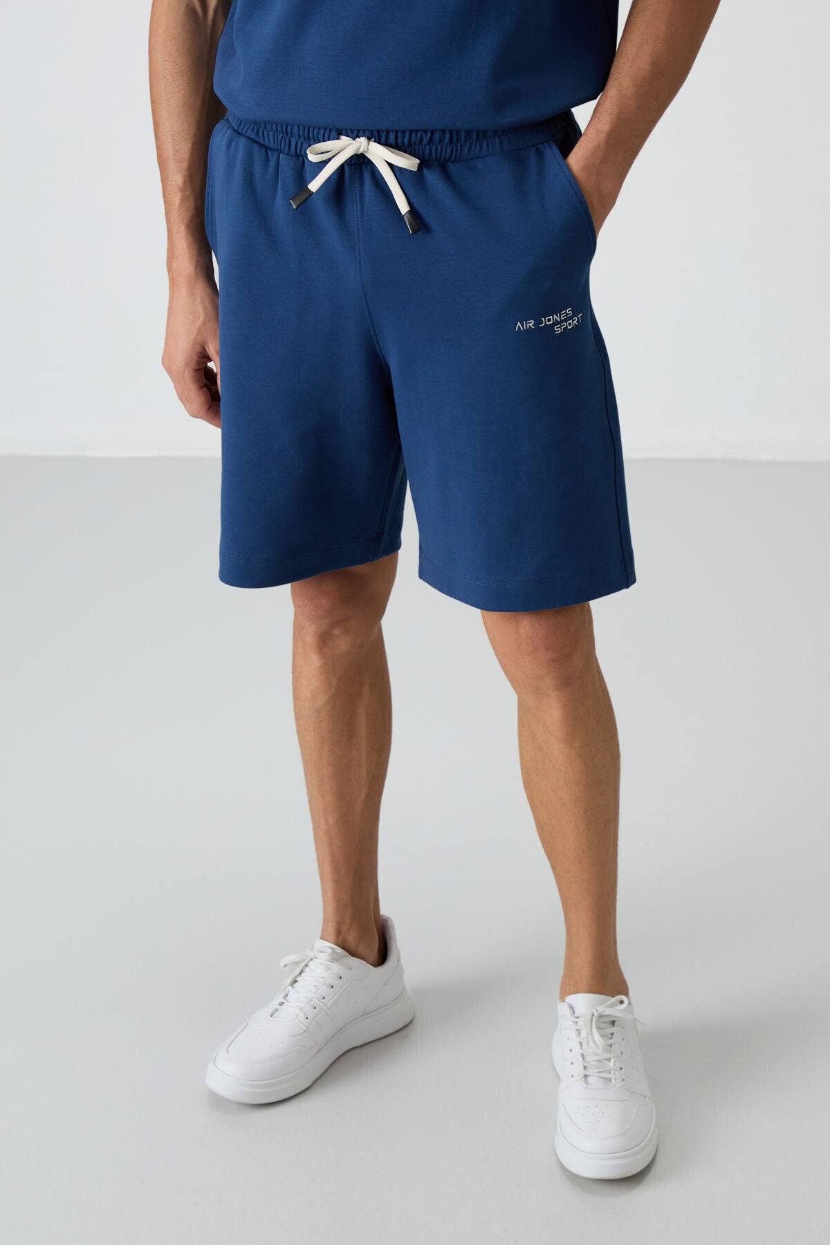 Image of Set pantaloni scurți bărbătești din bumbac gros, texturat, supradimensionat, brodat, Parliament - 85250