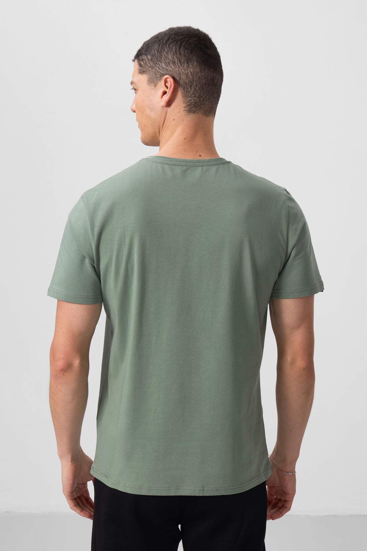 Image of Açık Yeşil Erkek Basic Kısa Kol Standart Kalıp O Yaka T-shirt - 87911