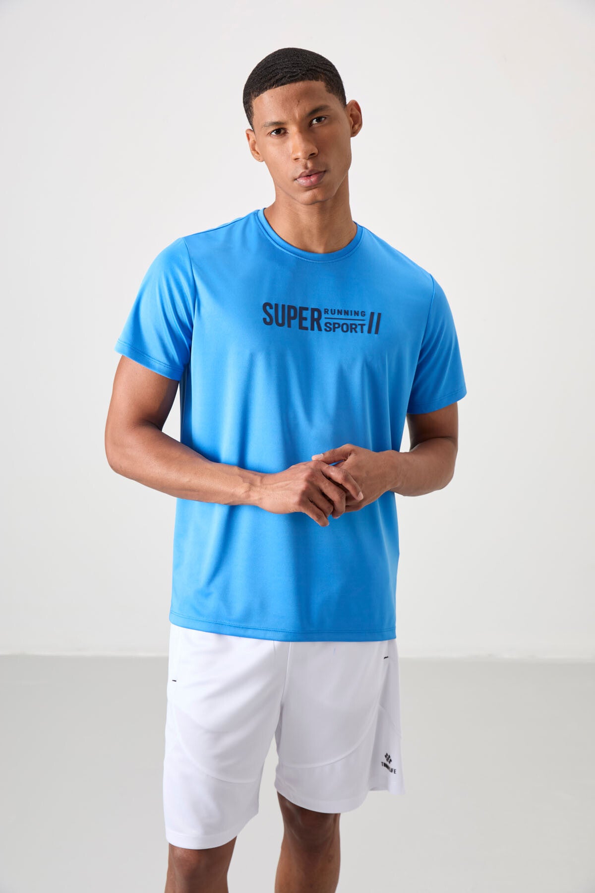 Image of Saks Nefes Alan Dokulu İnce Esnek Standart Fit Erkek Performans T-Shirt - 88385