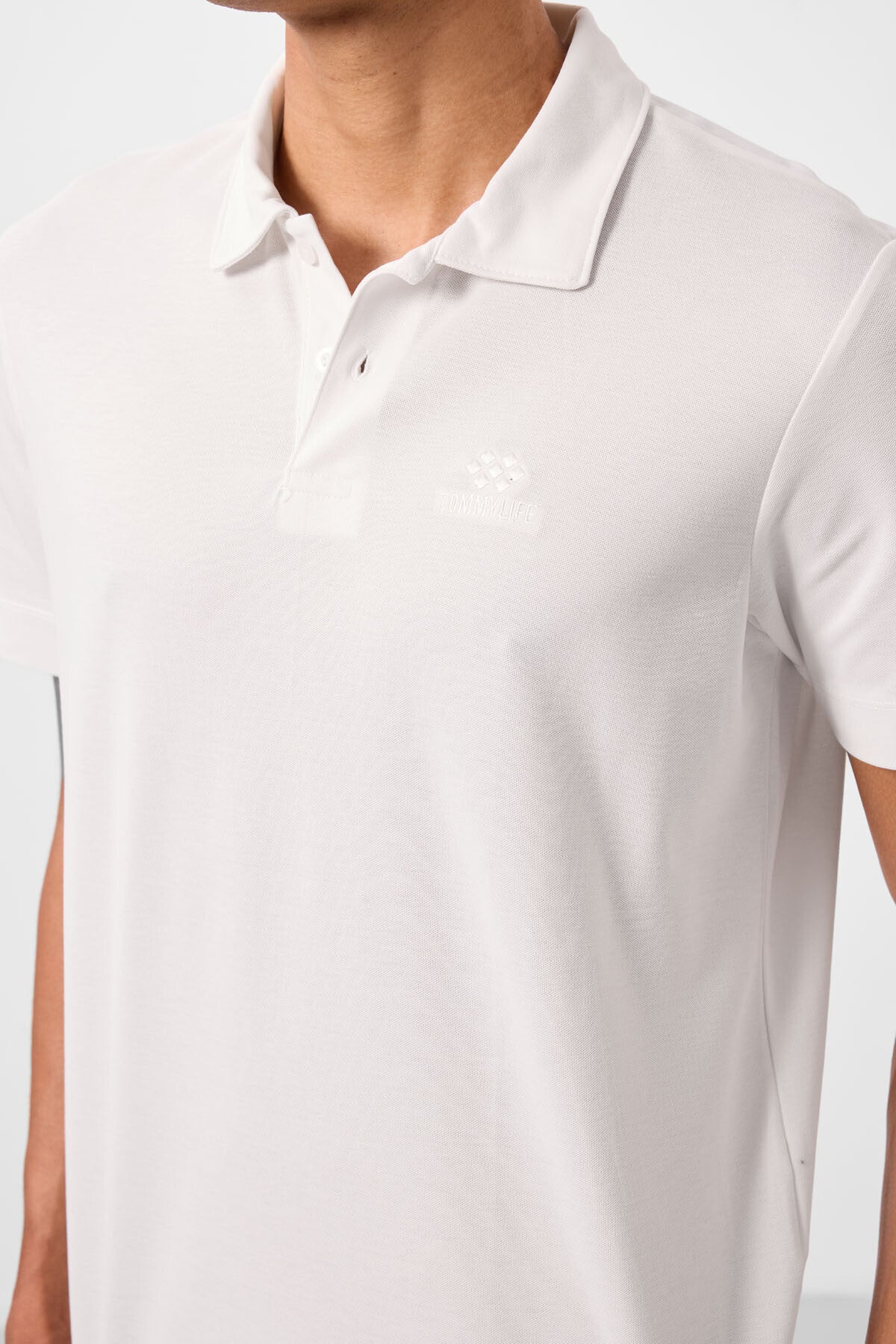 Image of Ekru Standart Kalıp Basic Polo Yaka Erkek T-Shirt - 87748