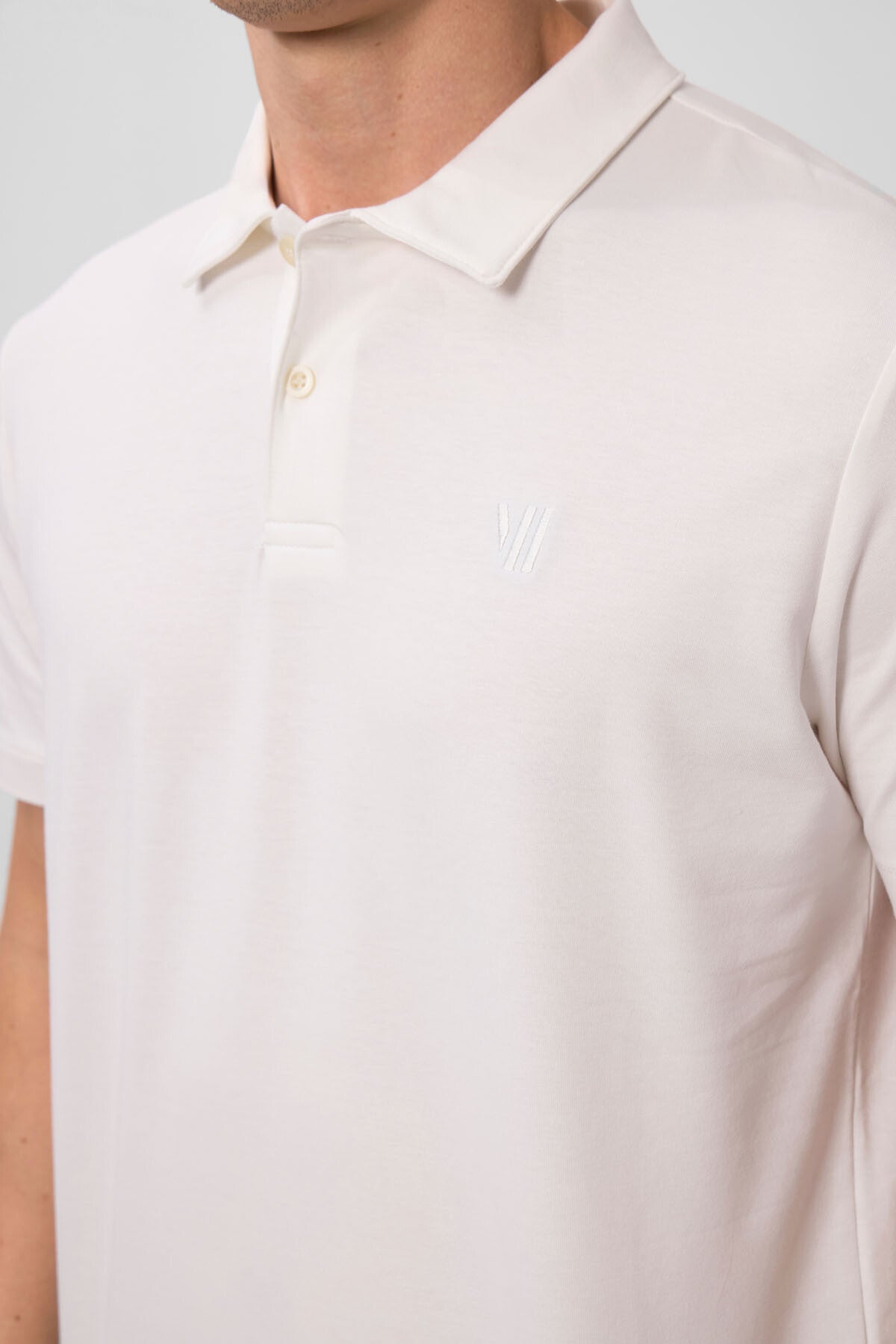 Image of Ekru Standart Kalıp Basic Polo Yaka Erkek T-Shirt - 87768