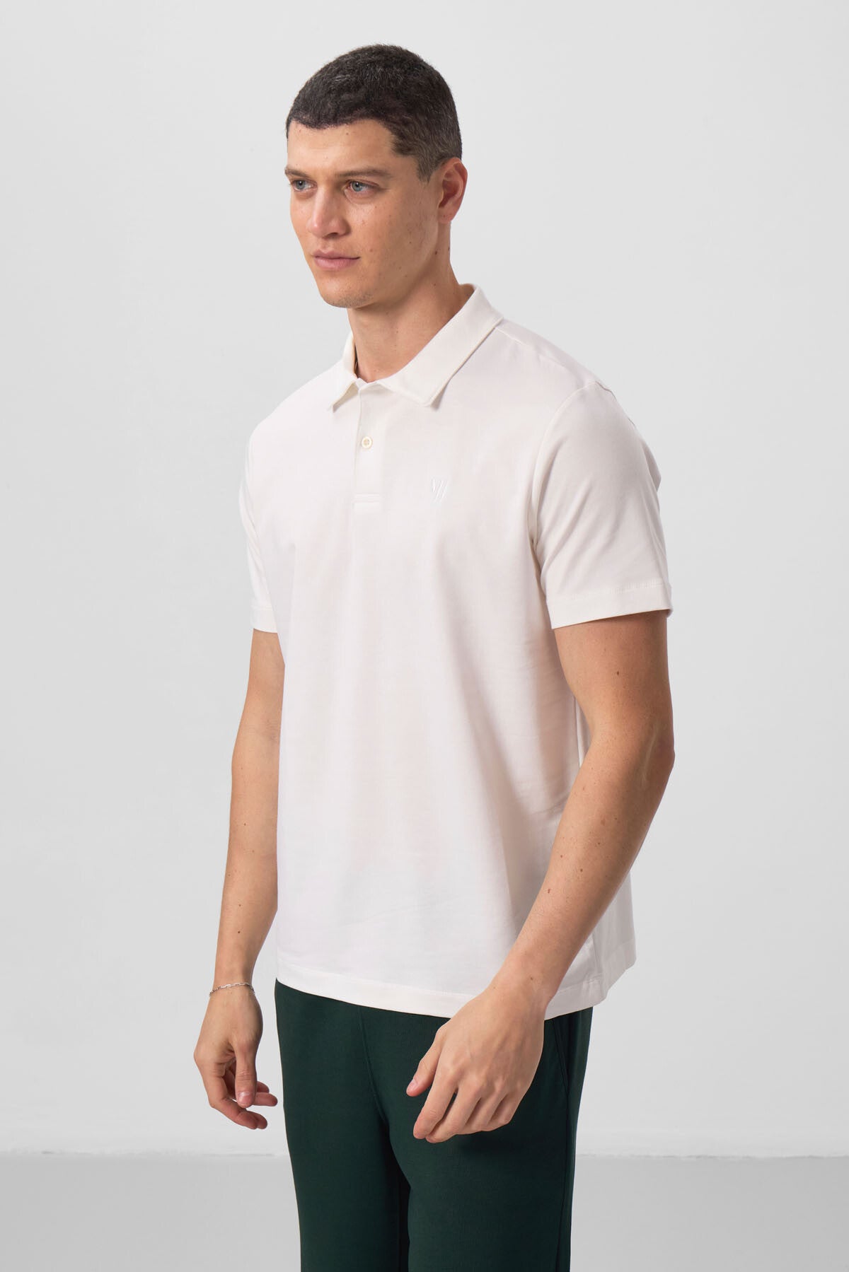 Image of Ekru Standart Kalıp Basic Polo Yaka Erkek T-Shirt - 87768