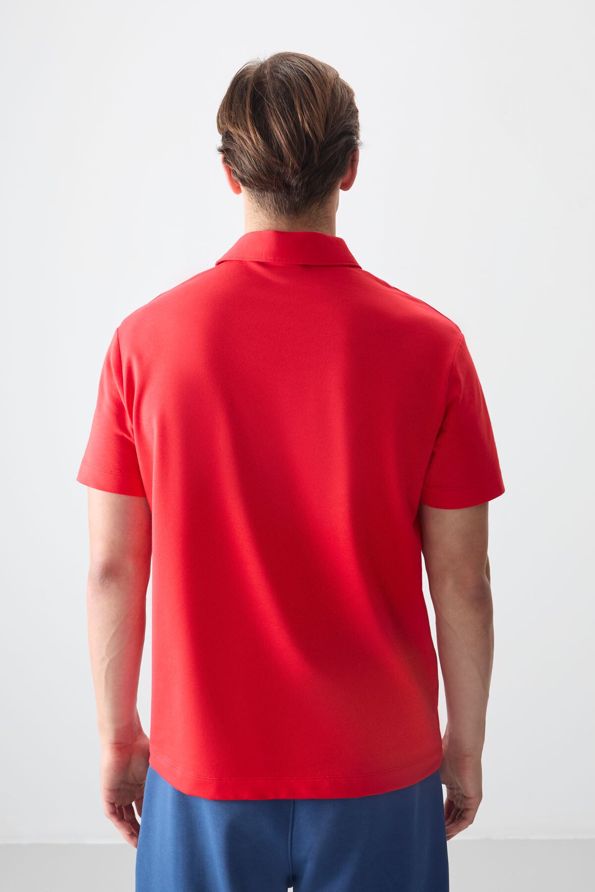 Image of Fiesta Pamuklu Kalın Yumuşak Dokulu Polo Yaka Oversize Fit Basic Erkek T- Shirt - 88381
