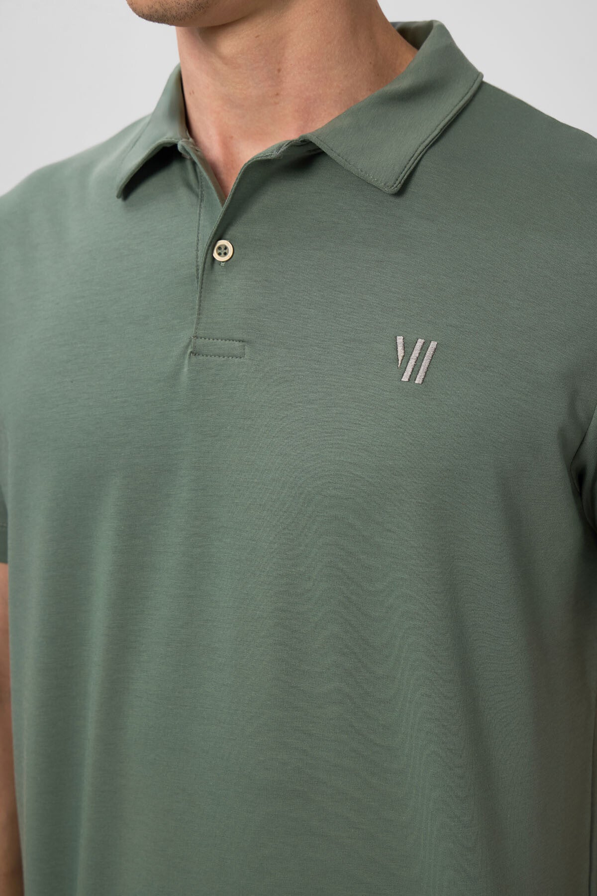 Image of Açık Yeşil Standart Kalıp Basic Polo Yaka Erkek T-Shirt - 87768