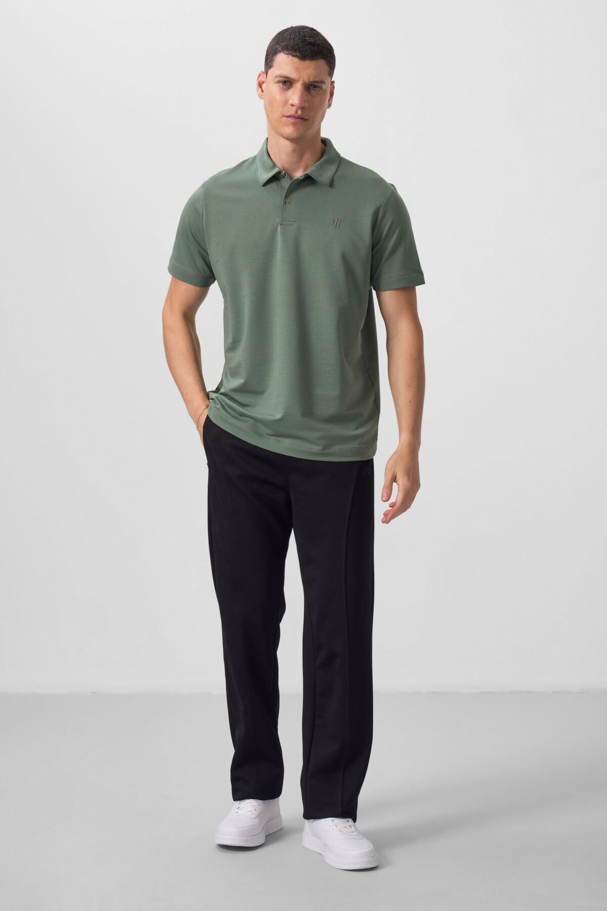 Image of Açık Yeşil Standart Kalıp Basic Polo Yaka Erkek T-Shirt - 87768