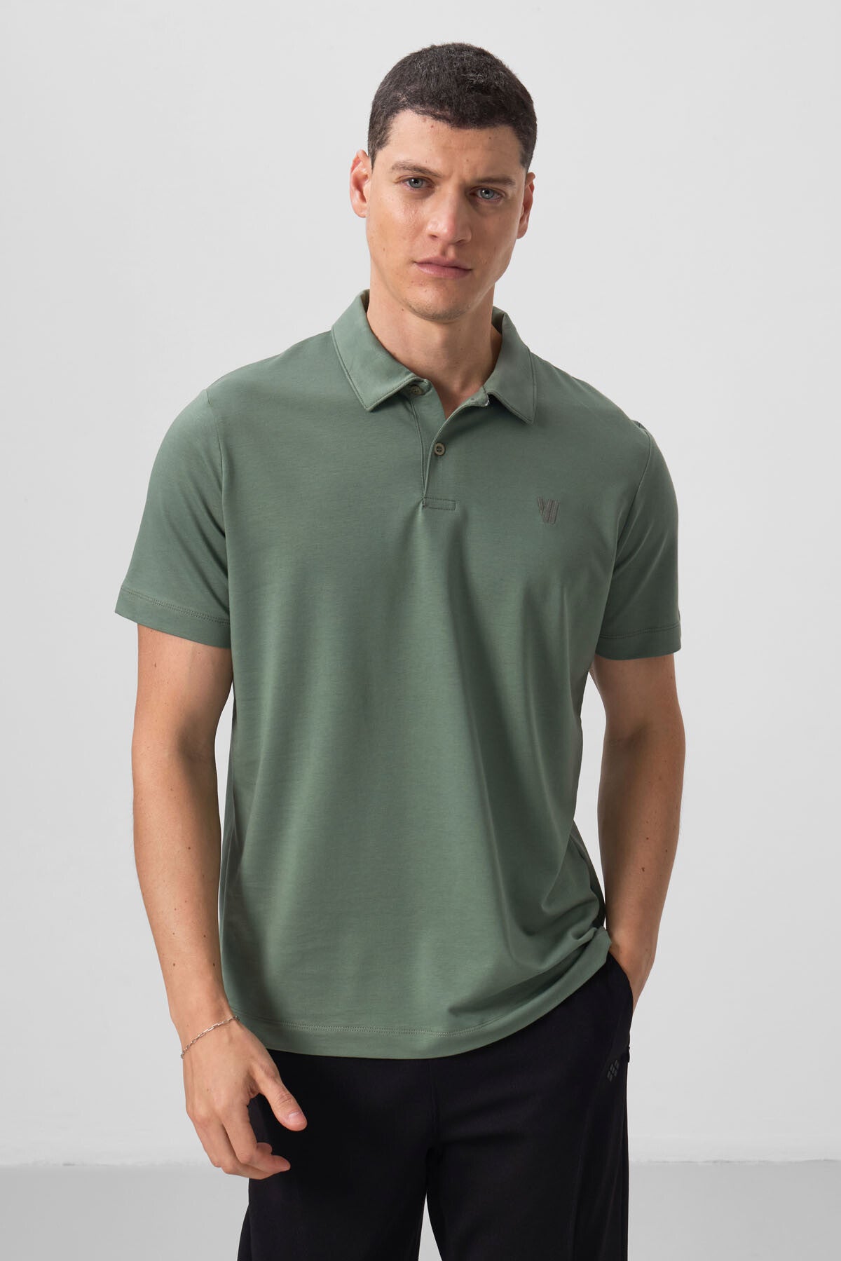 Image of Açık Yeşil Standart Kalıp Basic Polo Yaka Erkek T-Shirt - 87768