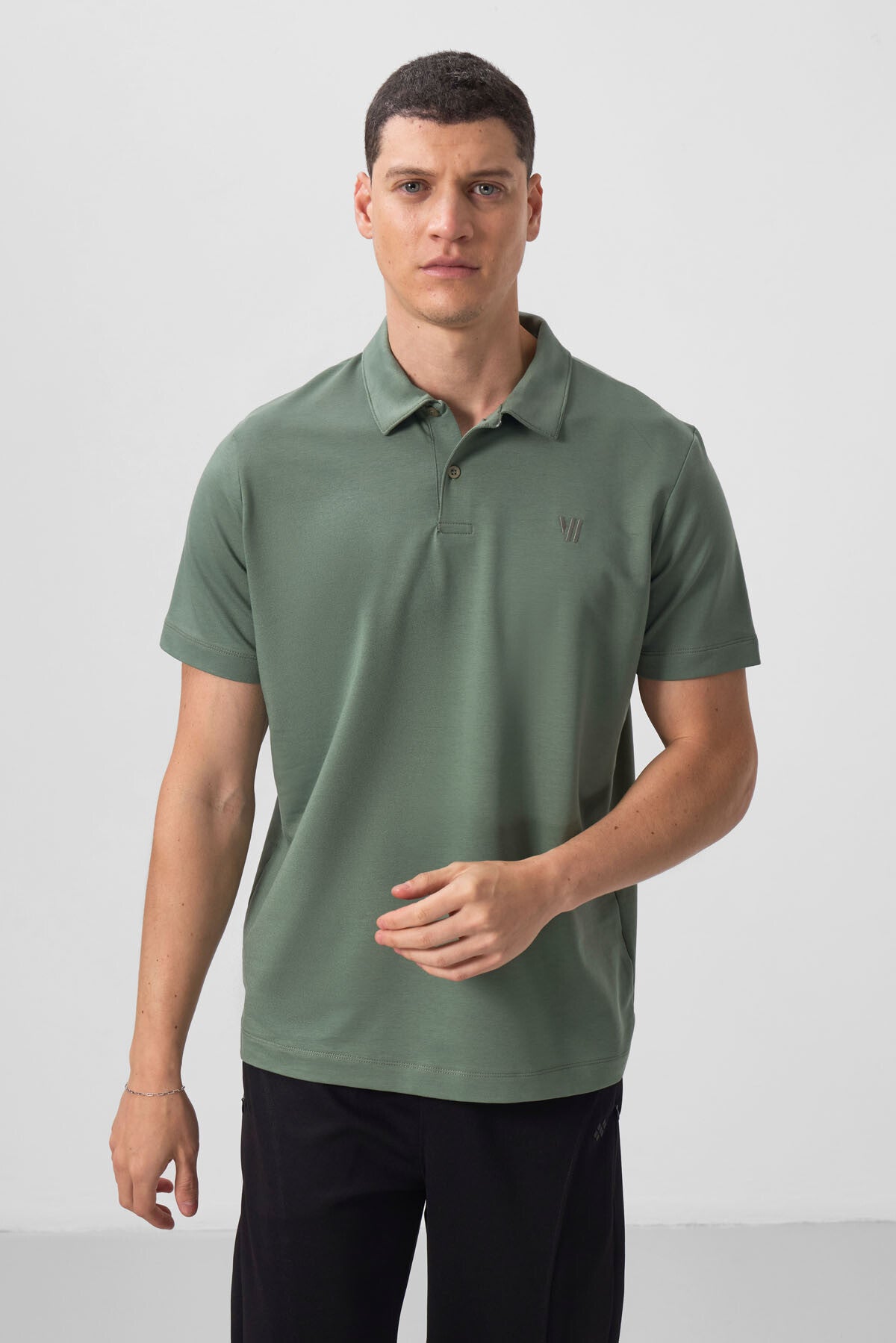 Image of Açık Yeşil Standart Kalıp Basic Polo Yaka Erkek T-Shirt - 87768