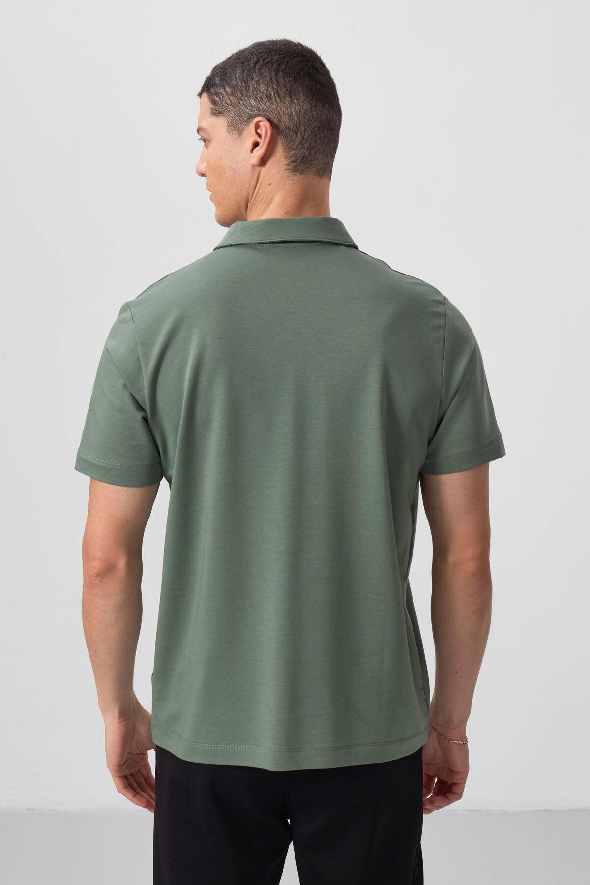 Image of Açık Yeşil Standart Kalıp Basic Polo Yaka Erkek T-Shirt - 87768