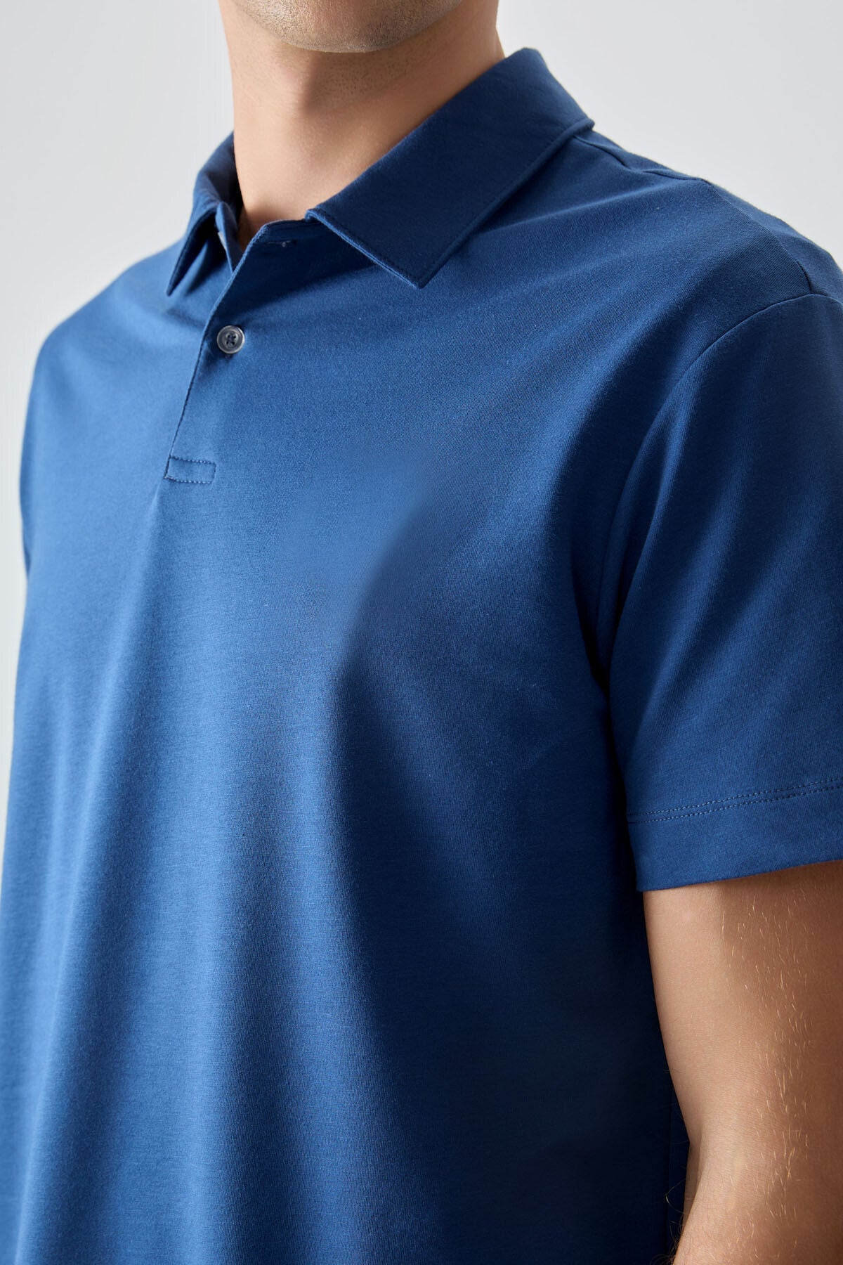 Image of Parlament Pamuklu Kalın Yumuşak Dokulu Polo Yaka Oversize Fit Basic Erkek T- Shirt - 88381